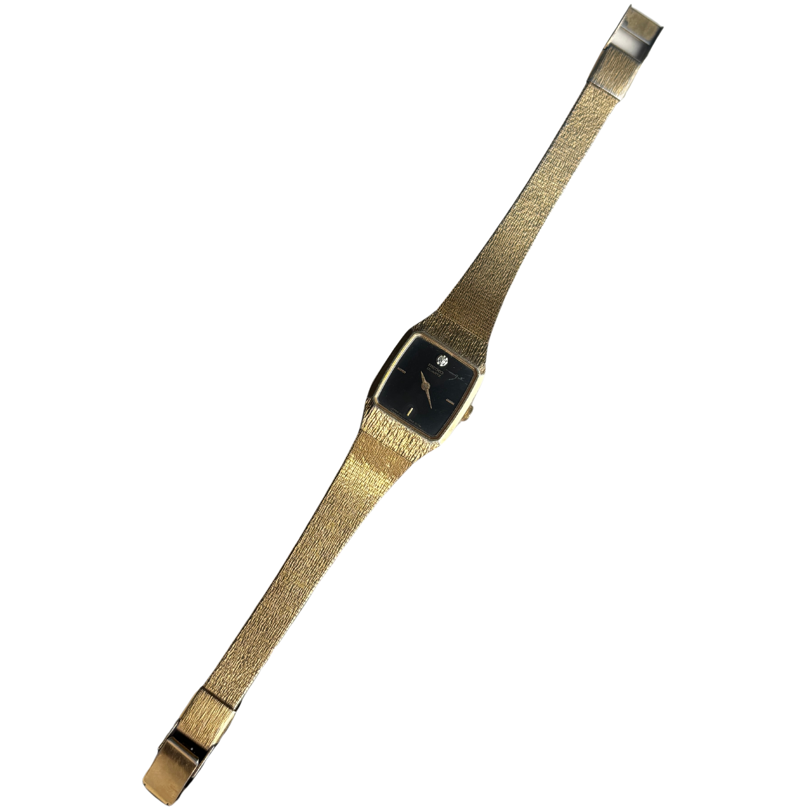 Gold Black Dial Seiko Watch