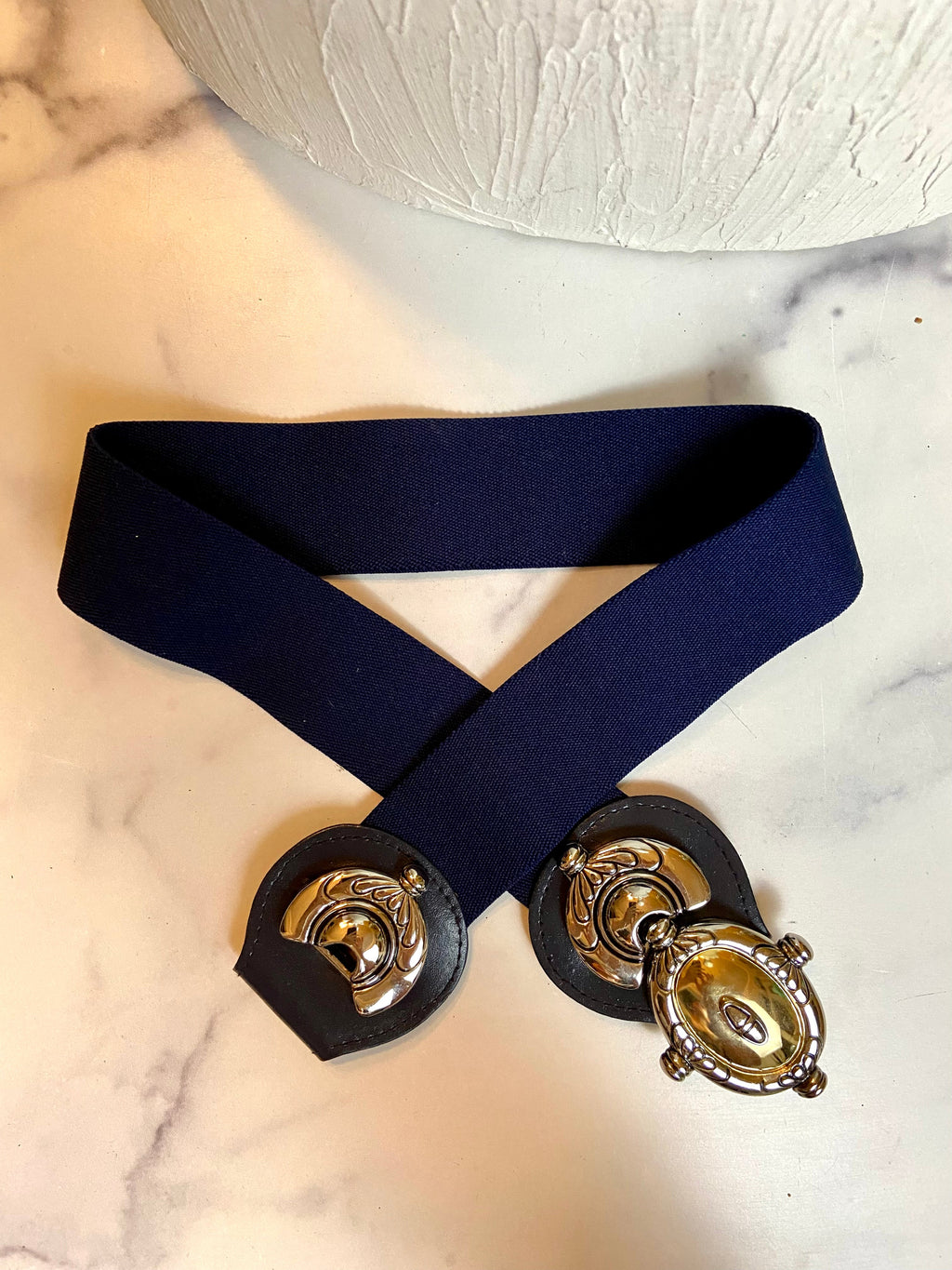 Navy blue elastic belt