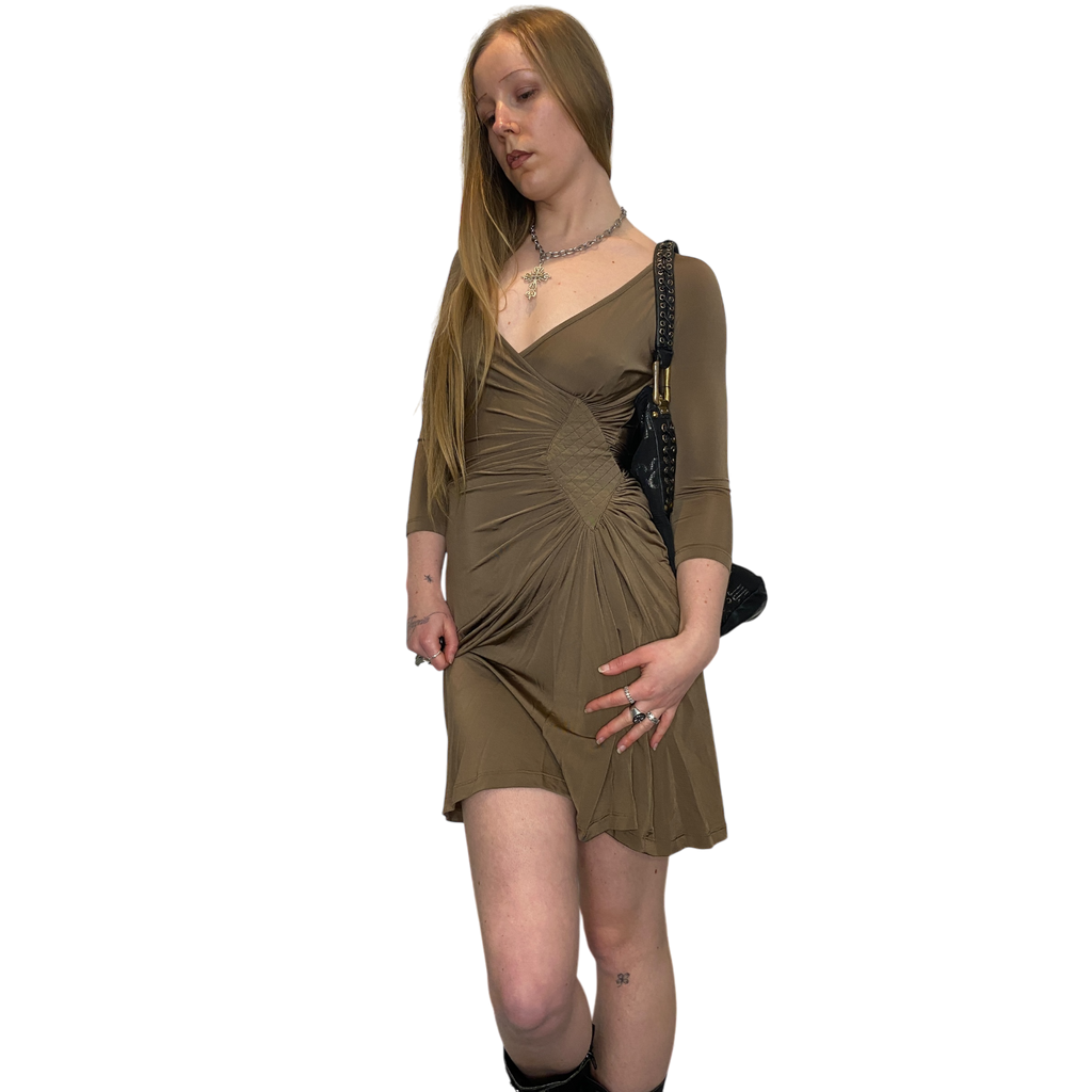 Vintage Just Cavalli Brown Slinky Dress (S)