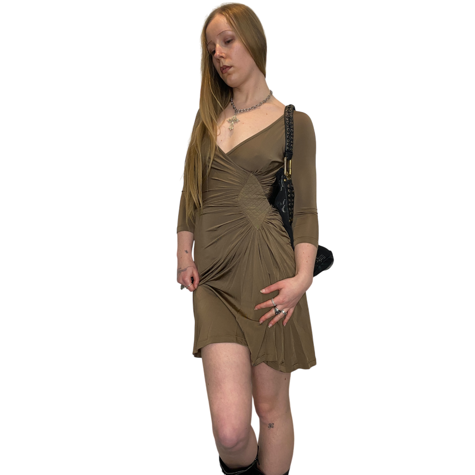 Vintage Just Cavalli Brown Slinky Dress (S)