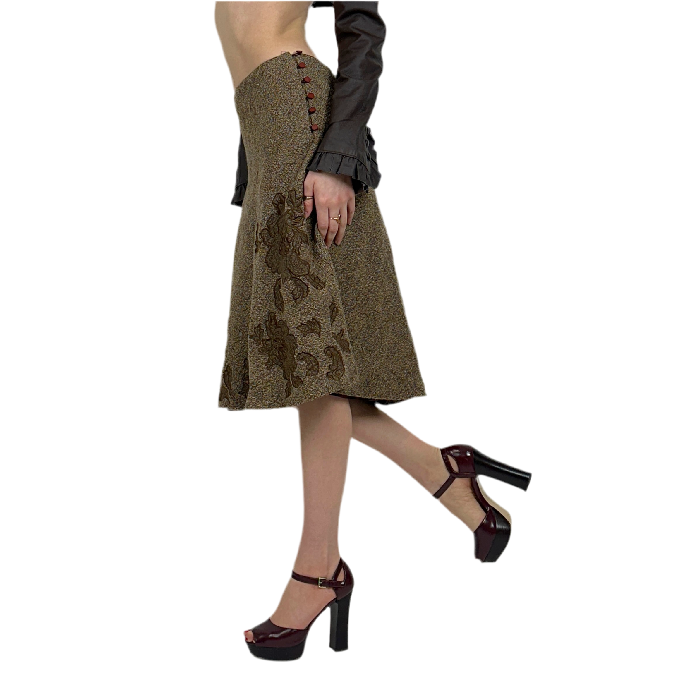 2000s Wool Midi Skirt (S)