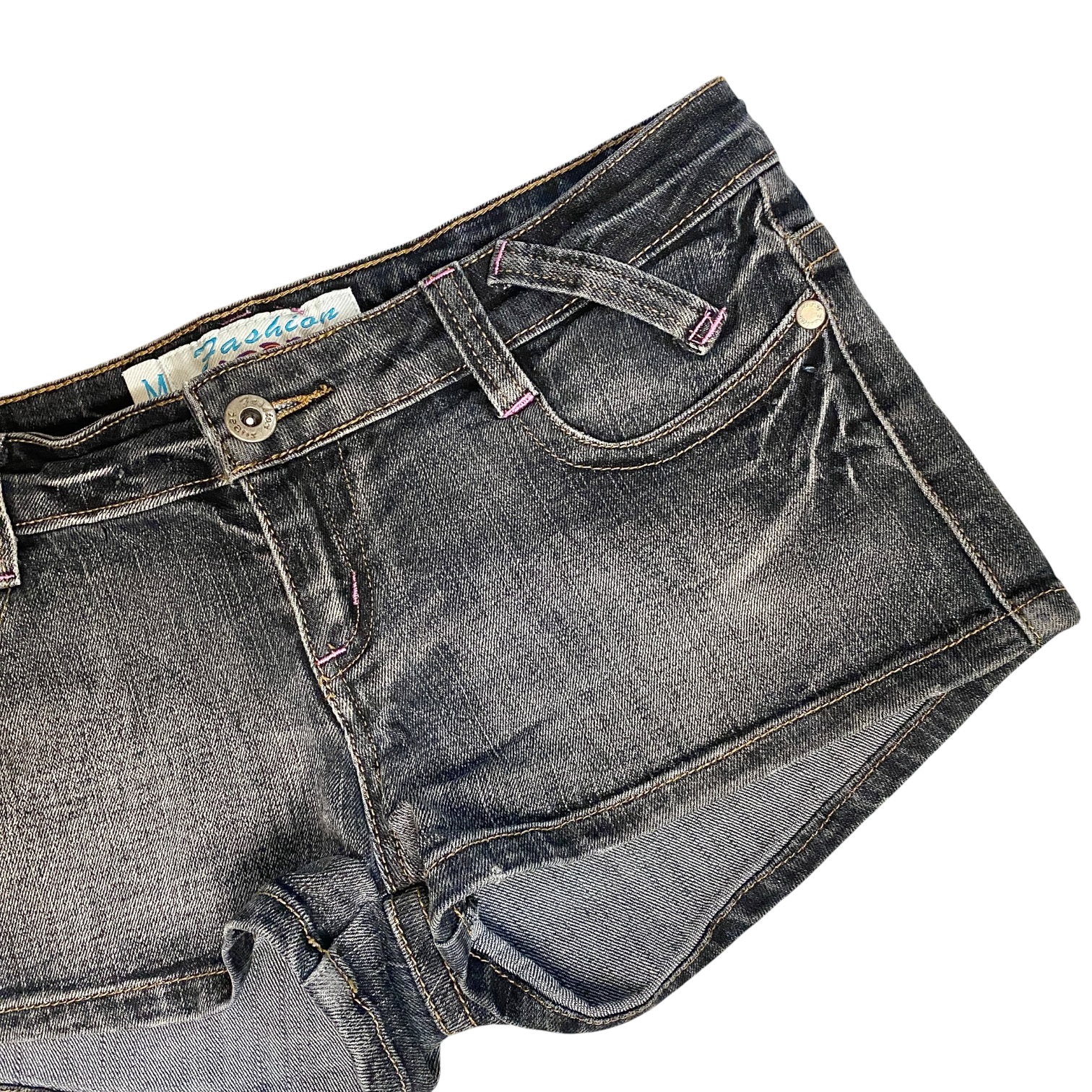 Vintage Grey Denim Booty Shorts (S/M)