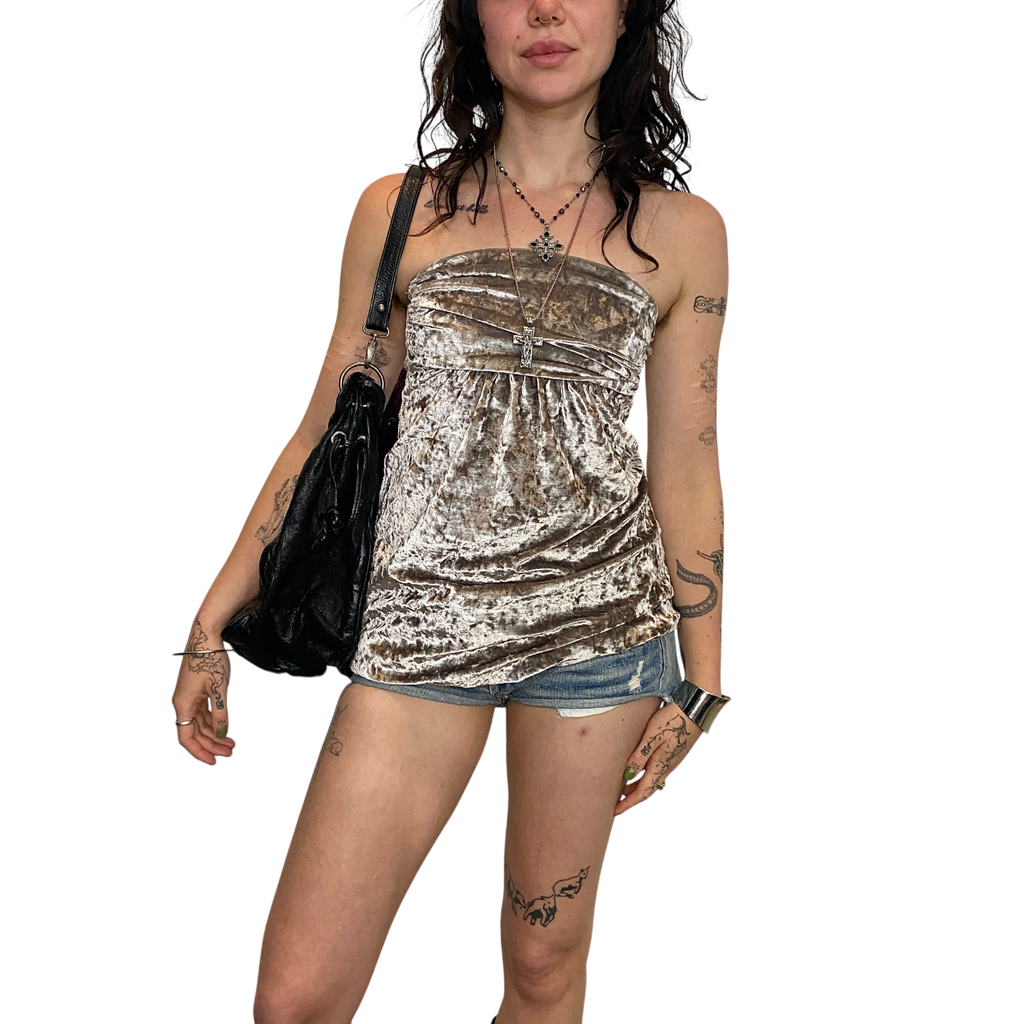 French Vintage Taupe Bandeau (XS/S)