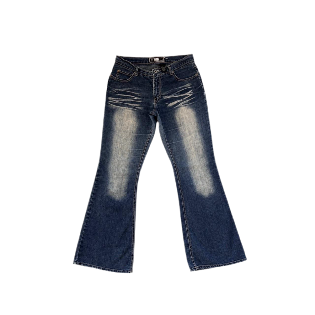 Y2K Airbrush Flare Jeans (M)