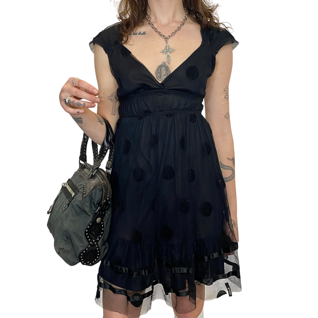 Vintage Miss Sixty Killah Polka Dot Mesh Dress (S)
