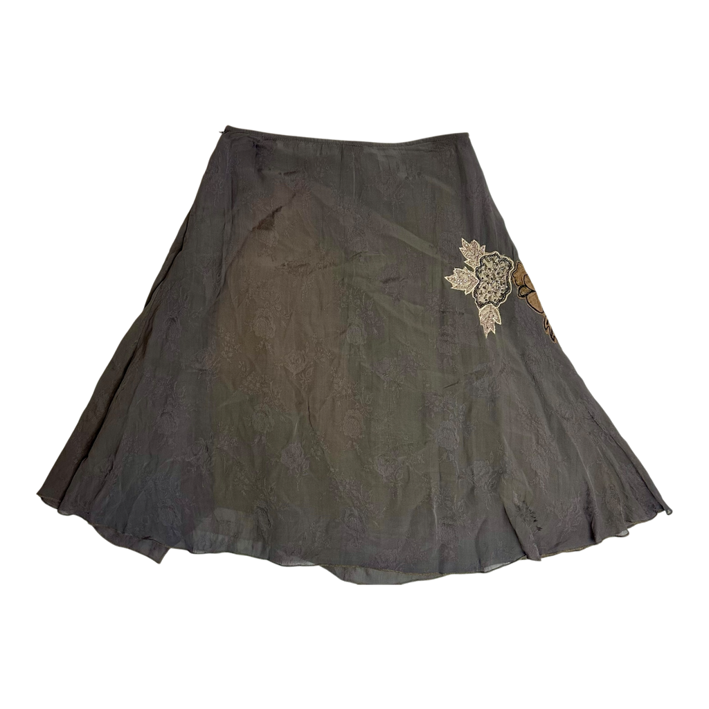 Embellished Silk Midi Skirt (XS/S)