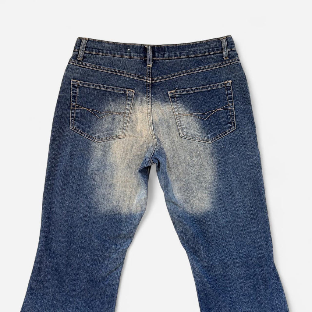 Y2K Airbrush Flare Jeans (M)