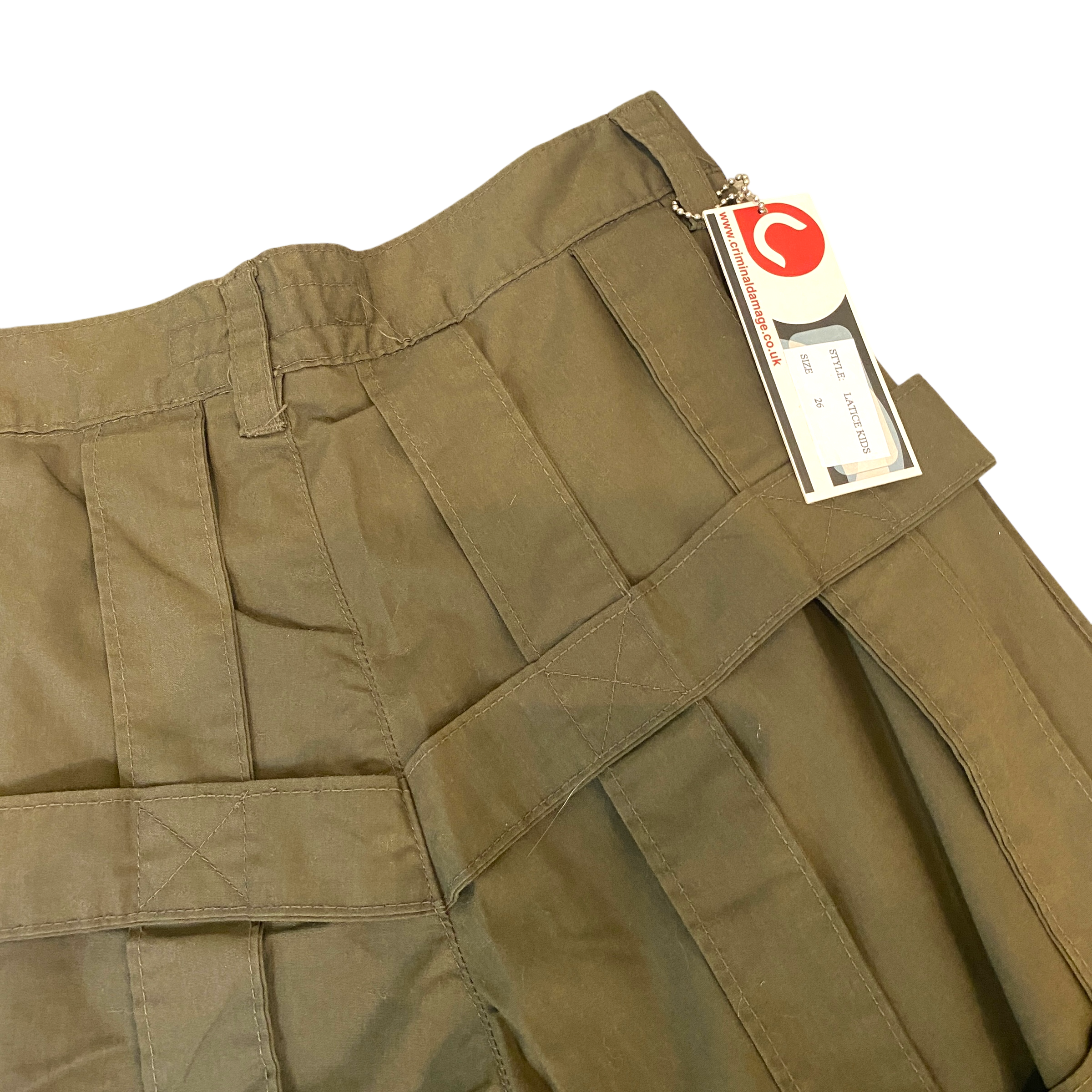 Vintage Khaki Lattice Criminal Damage Cargo Pants (XS)