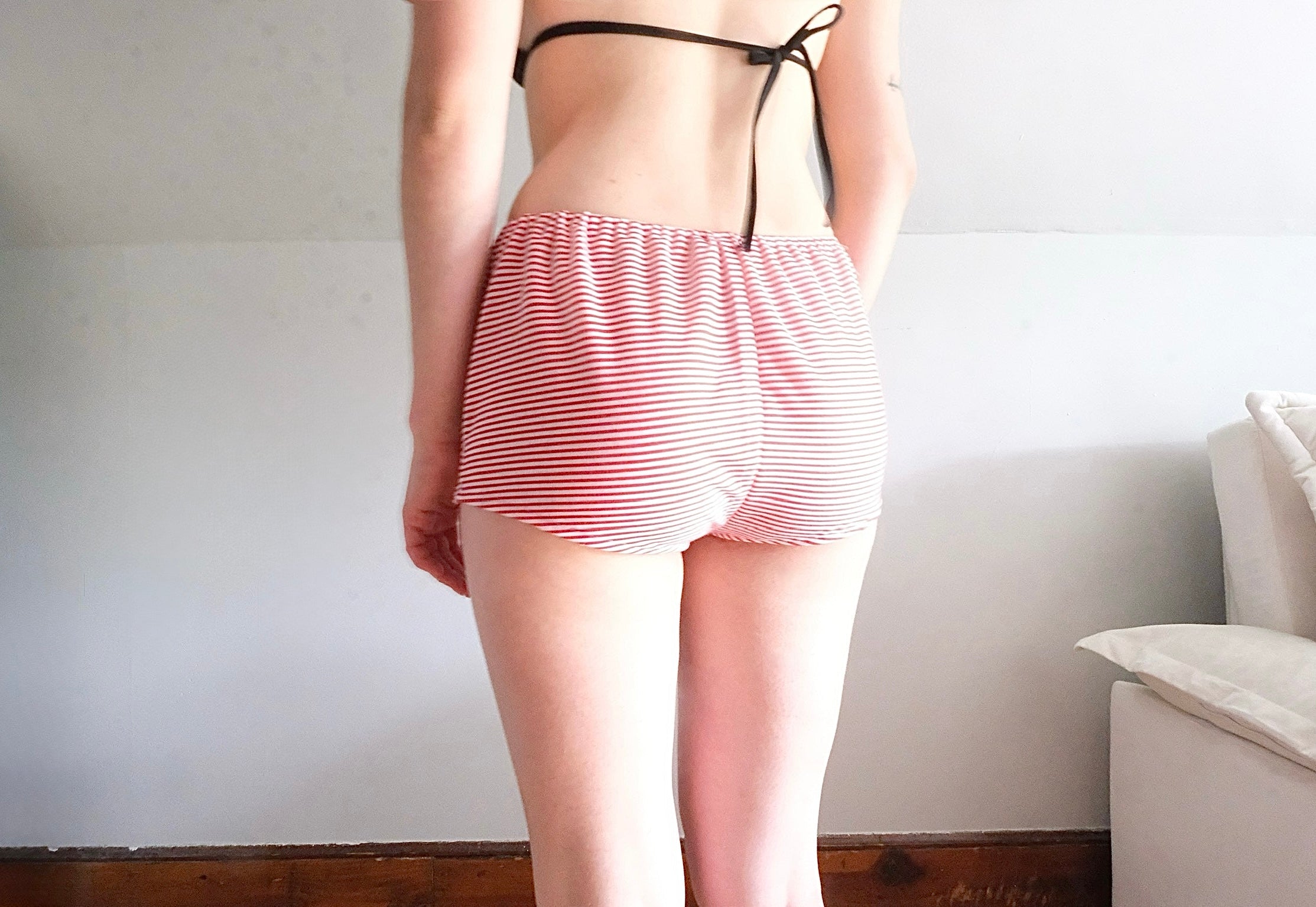 Ruby Pinstripe Micro Short (XS)