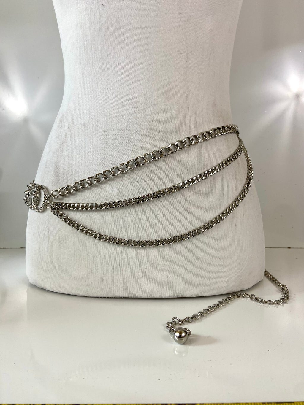 Rhinestone buckle & layered belt