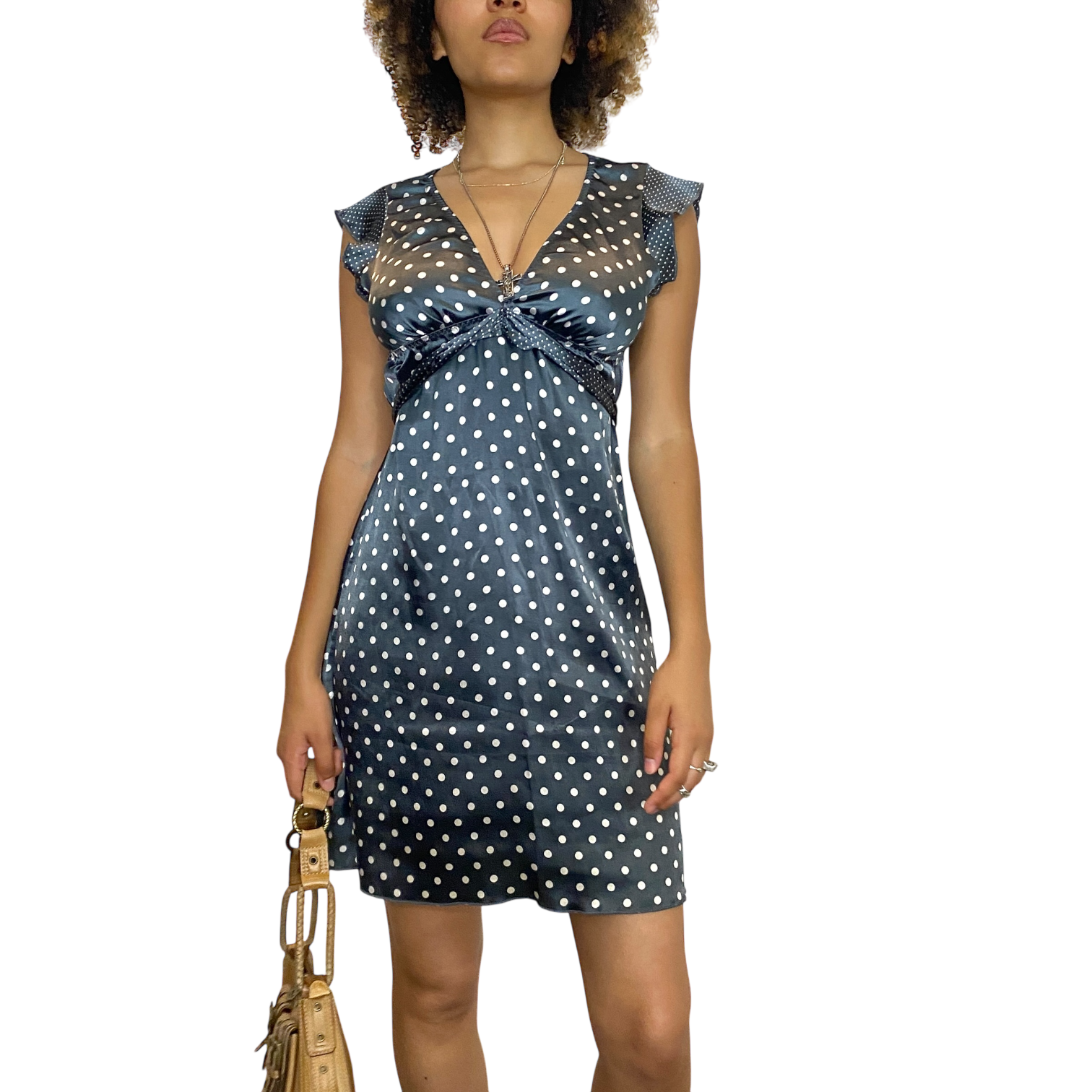 Vintage Polka Dot Babydoll Dress (S)