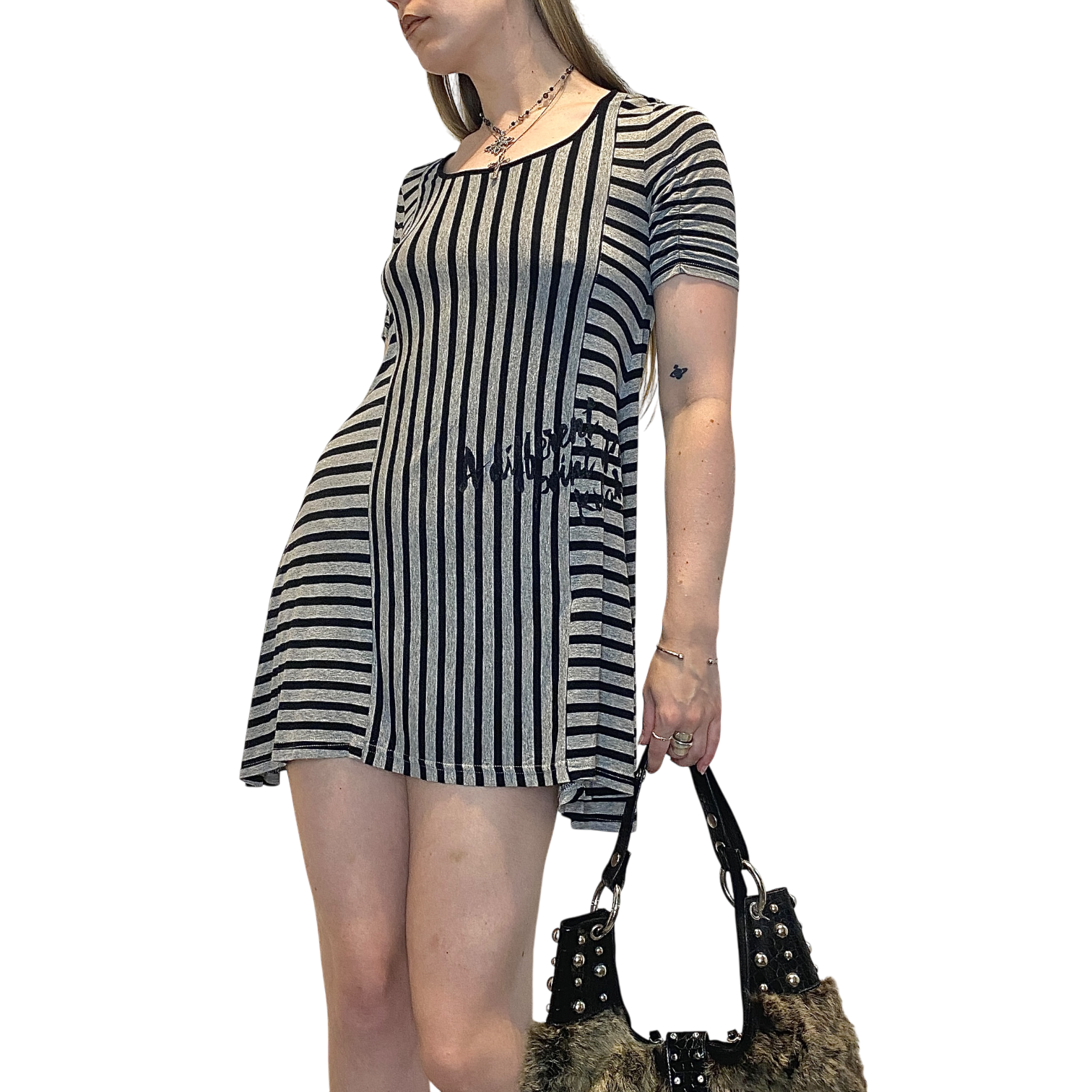 Vintage Killah Miss Sixty Striped Mini Dress (M)