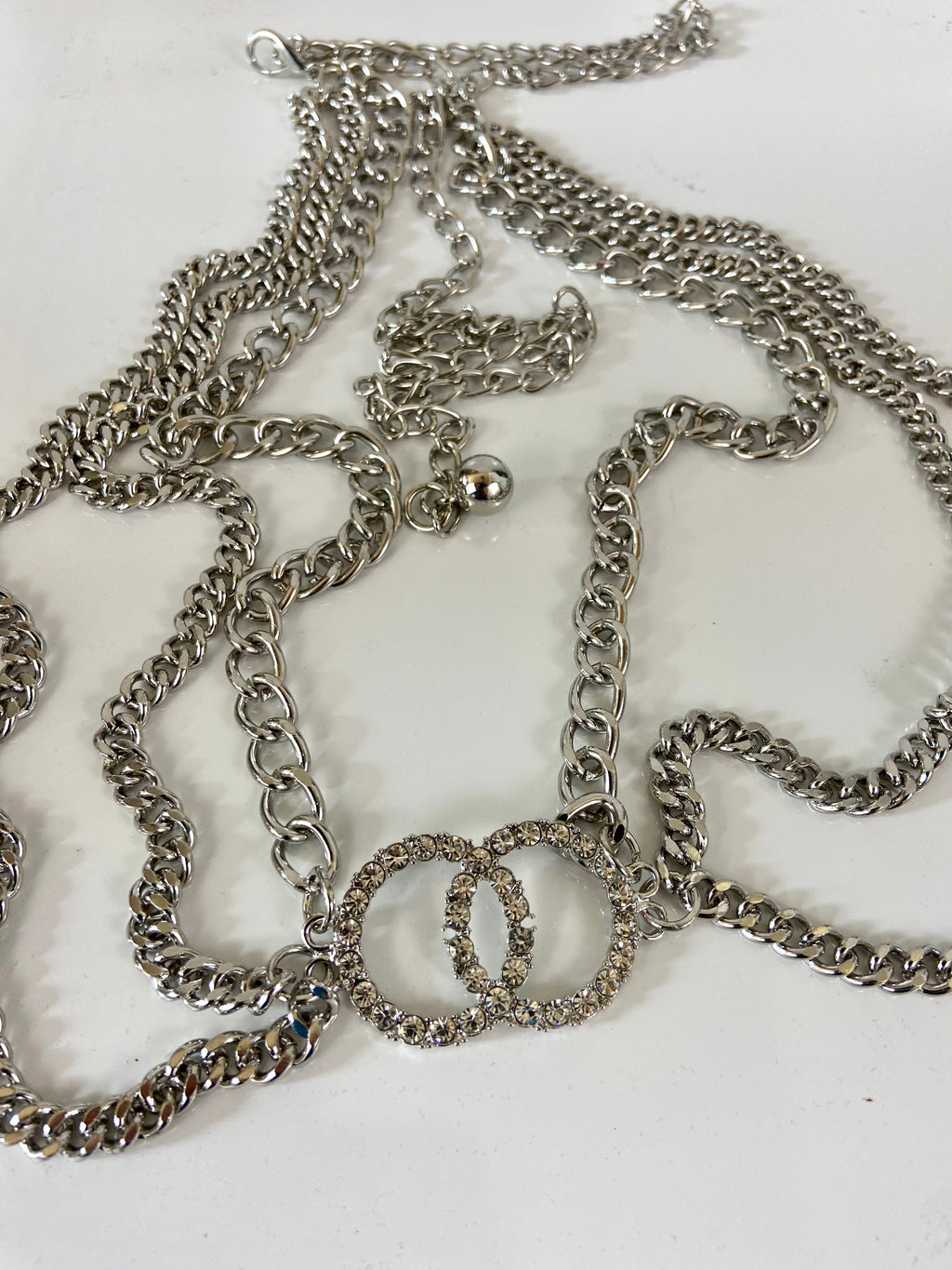 Rhinestone buckle & layered belt