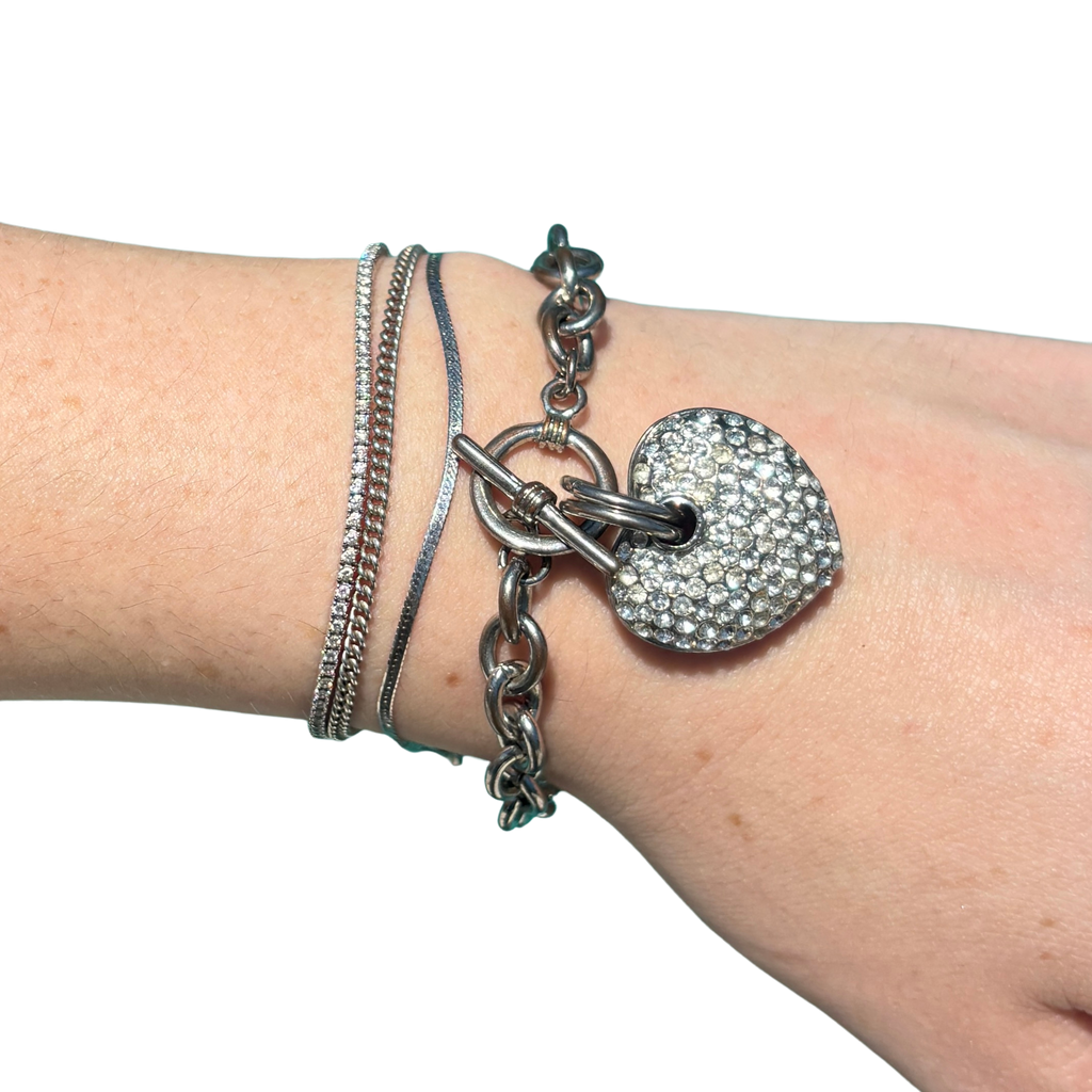 Heart Charm Toggle Bracelet
