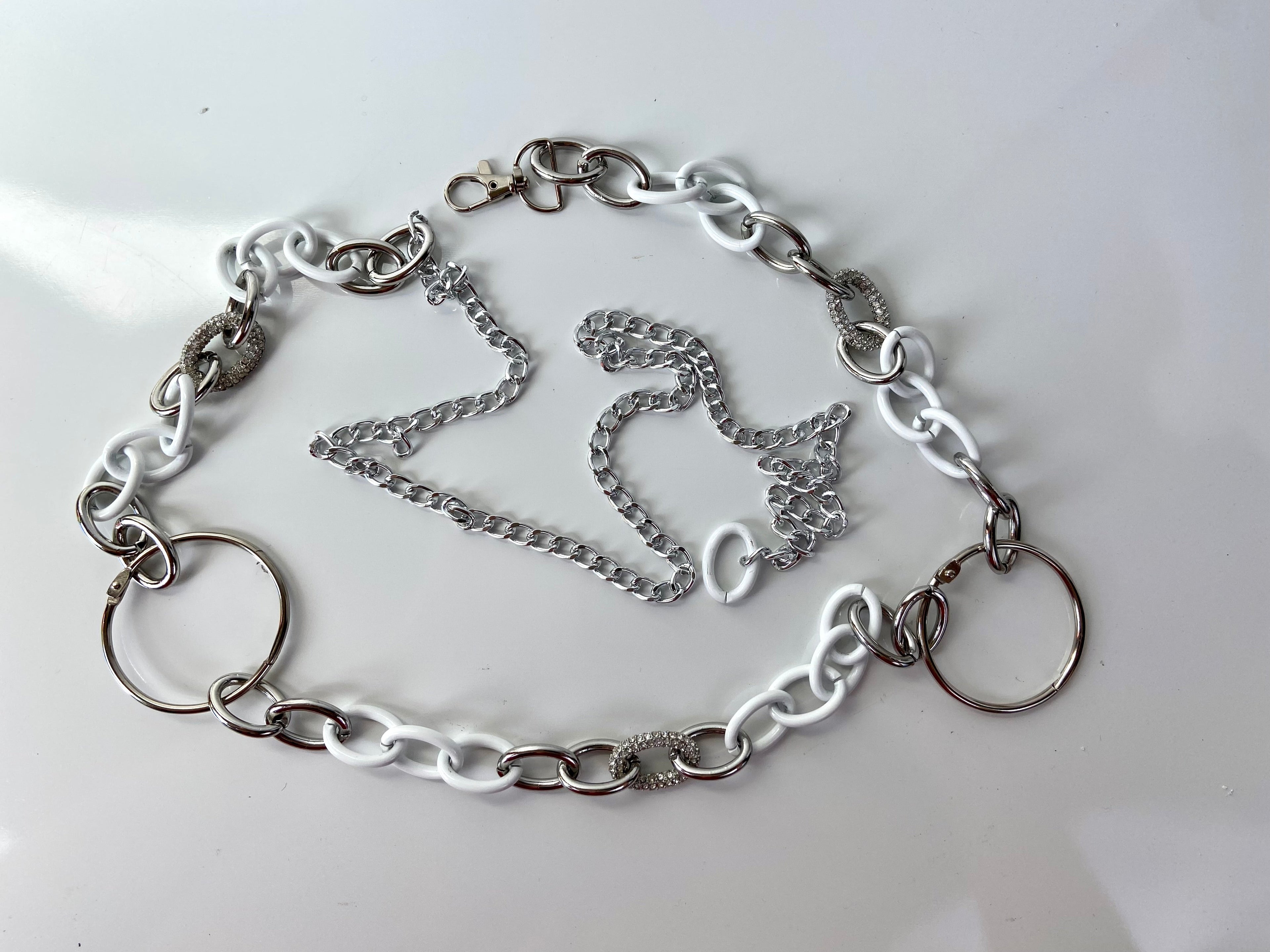 White and Silver Belt