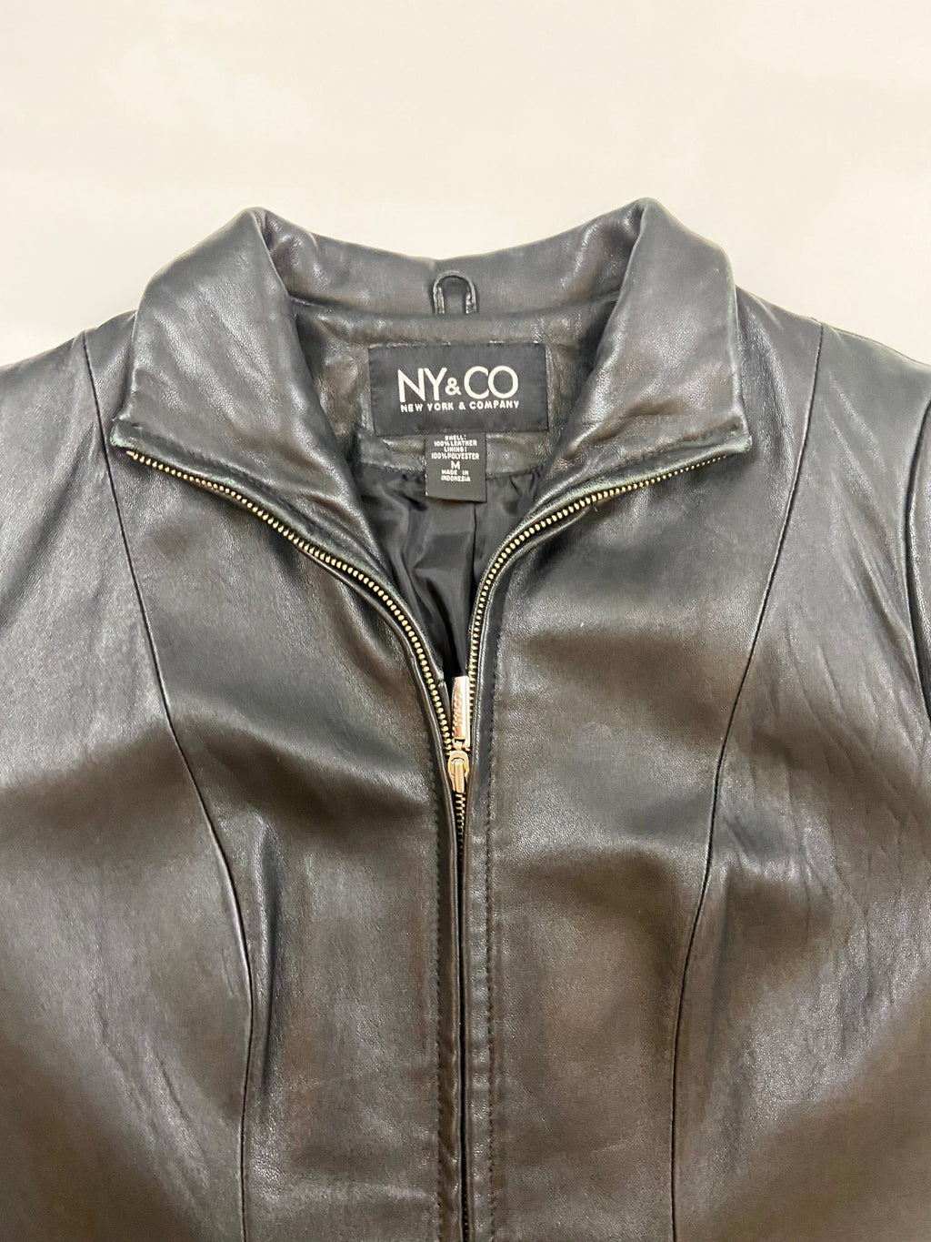 NY&CO Black Leather Jacket (L)