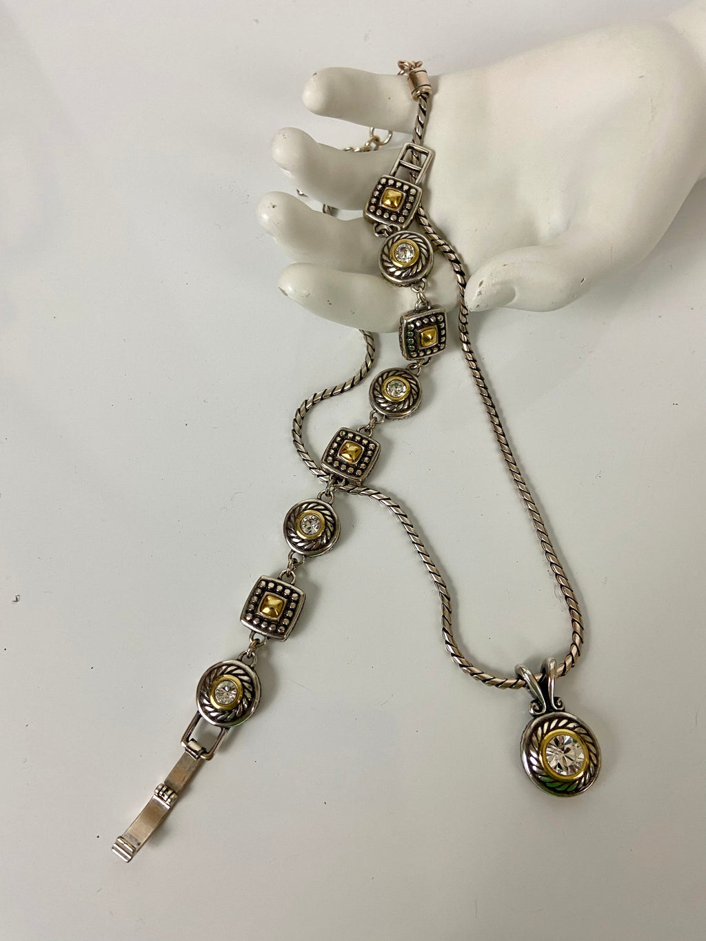 Brighton Silver Reversible Necklace & Bracelet Set