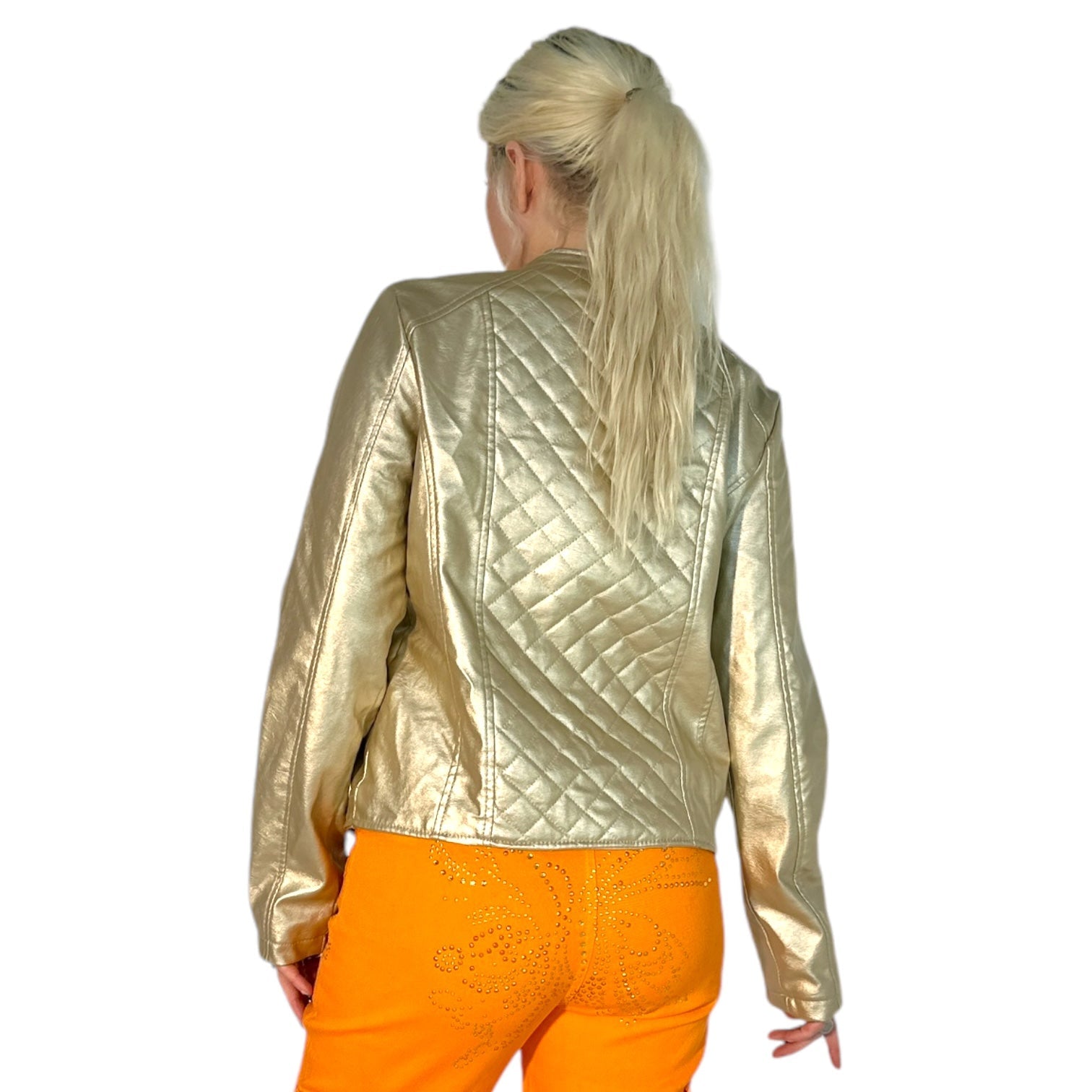 Metallic Faux Leather Jacket (M/L)