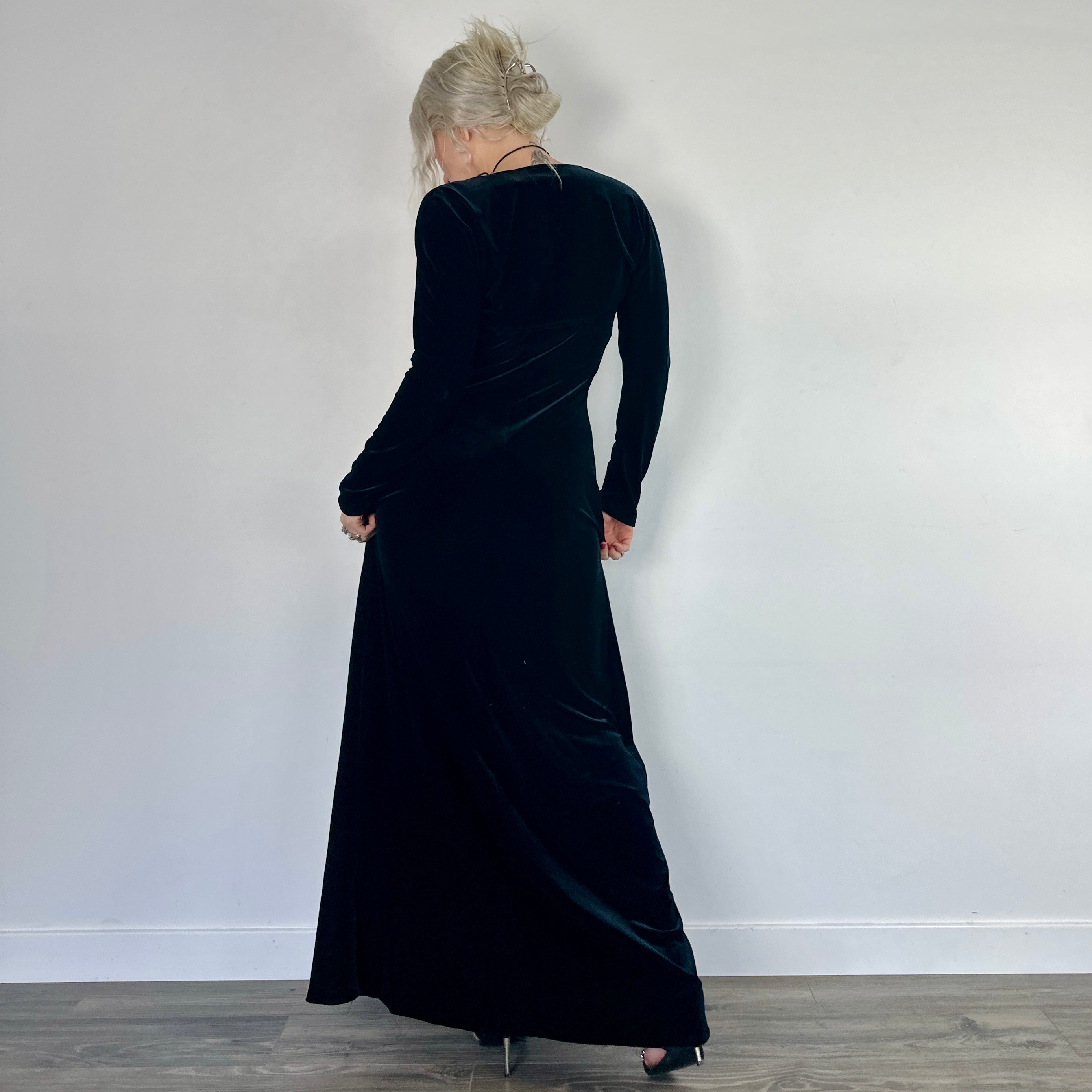 Vintage Velvety Maxi Dress + Bolero Set (M)