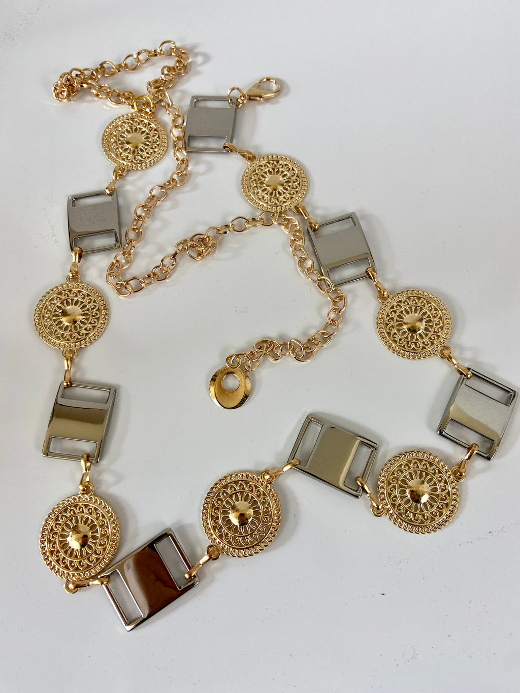 Silver gold tone belt