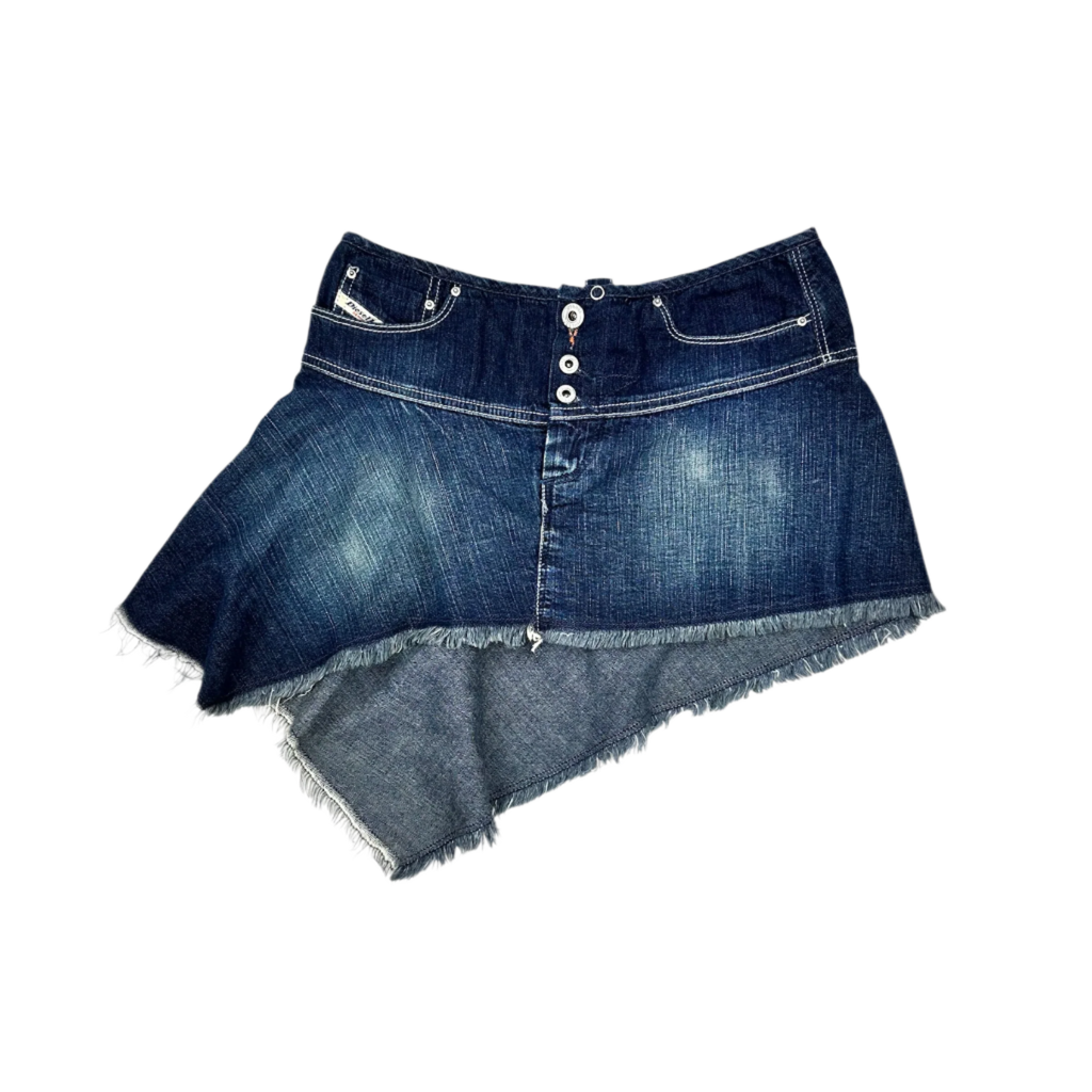 Diesel Dark Denim Asymmetrical Skirt (XS)