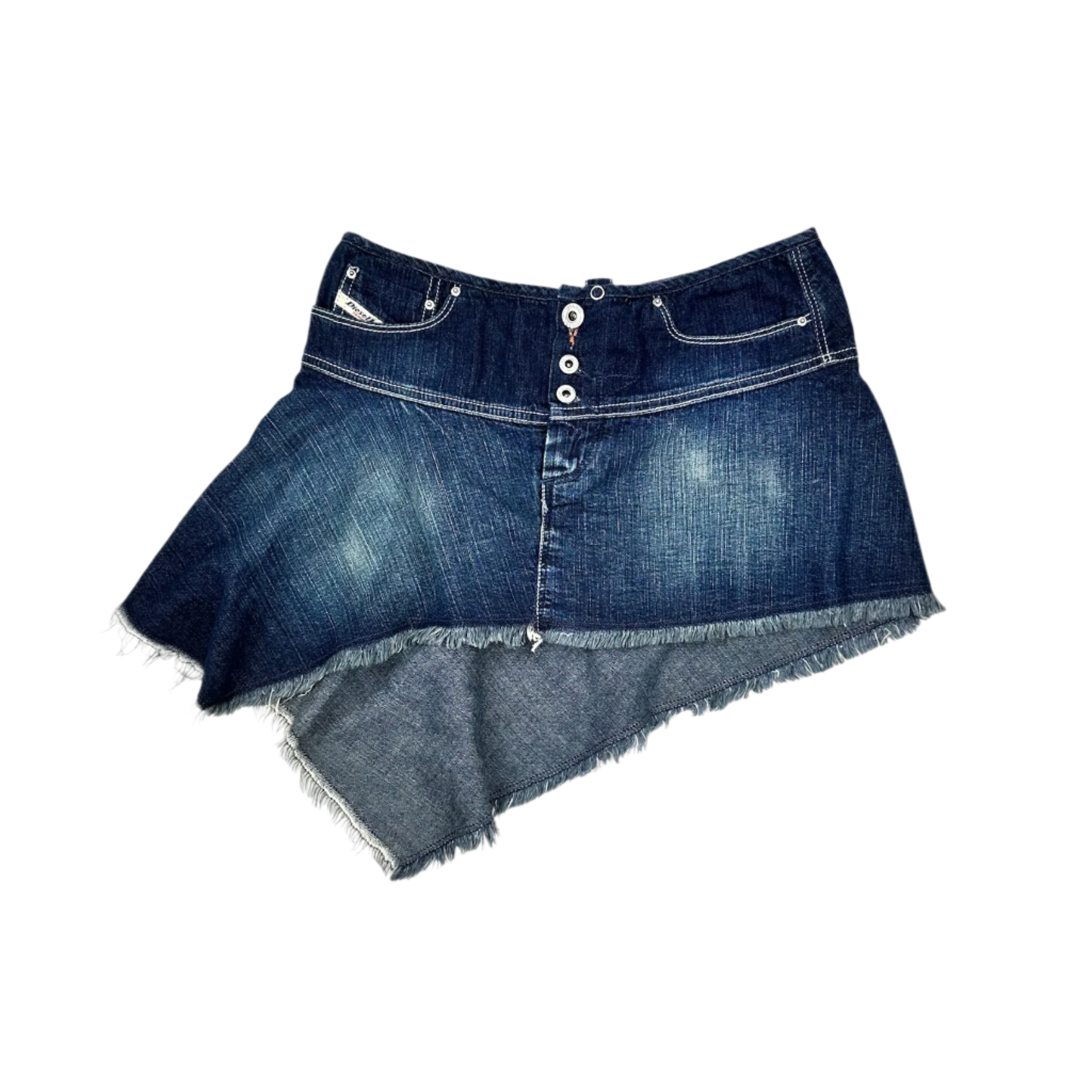 Diesel Dark Denim Asymmetrical Skirt (XS)