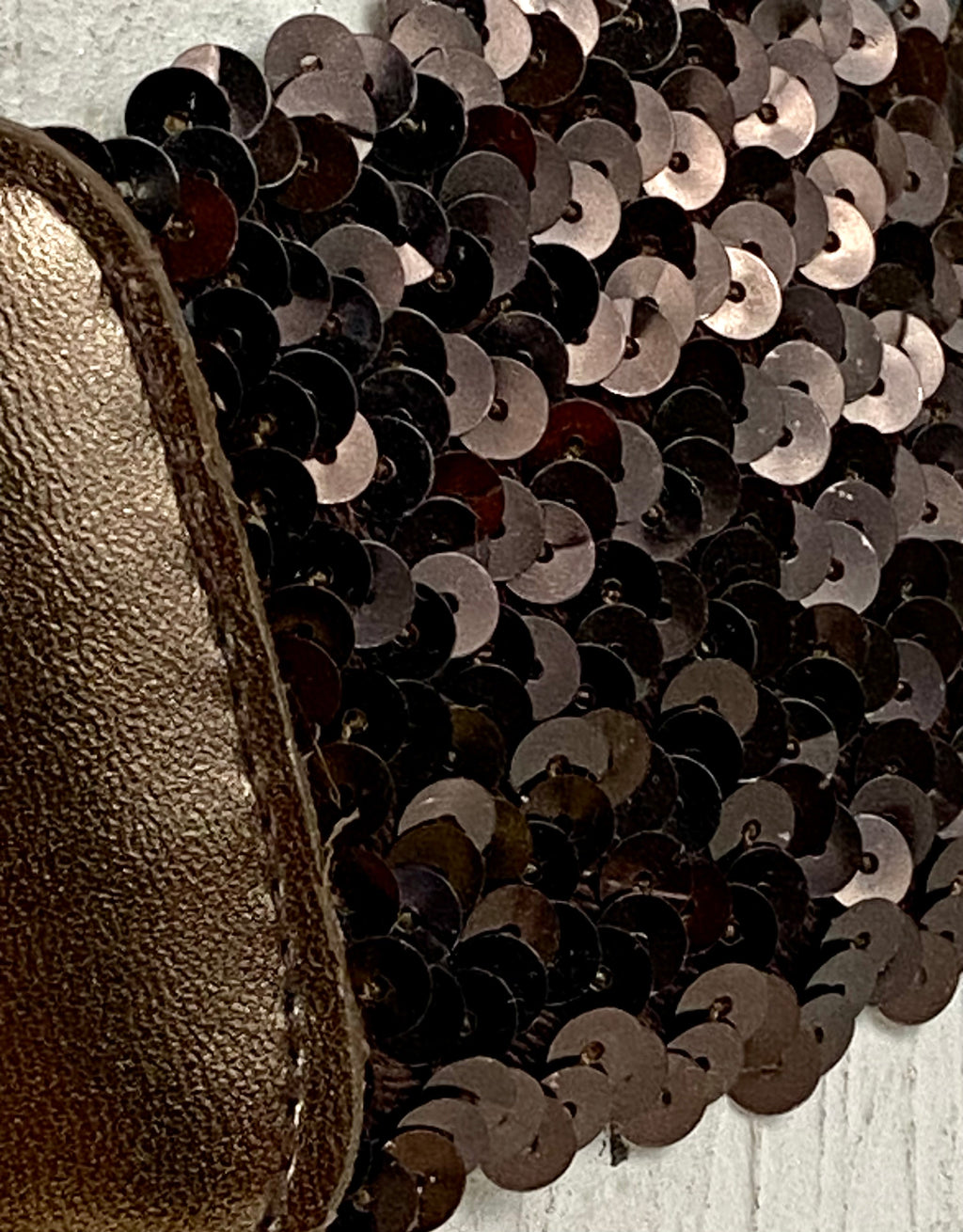 Bronzy stretchy sequins belt