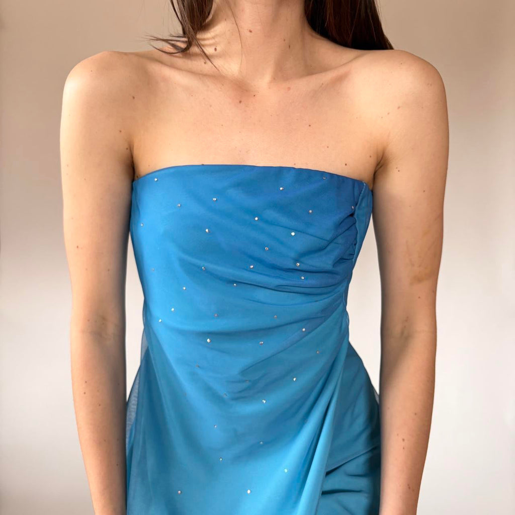Y2K Ombré Aqua Gown (M)