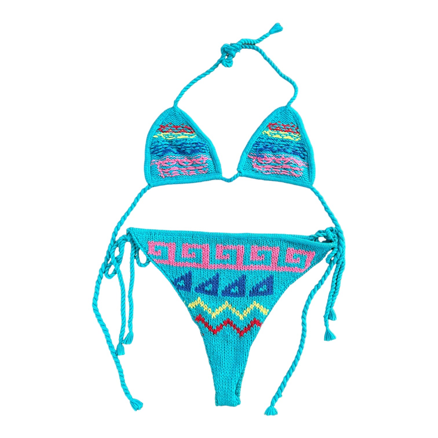 Turquoise Crochet Bikini (M)