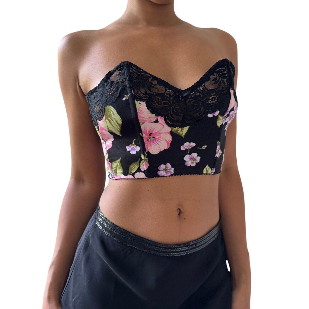 Vintage 90s Italian Floral Bustier (36B)