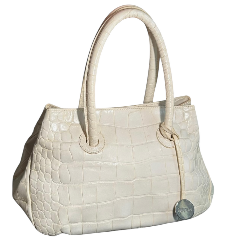 Vintage Italian Leather Furla Top Handle Bag