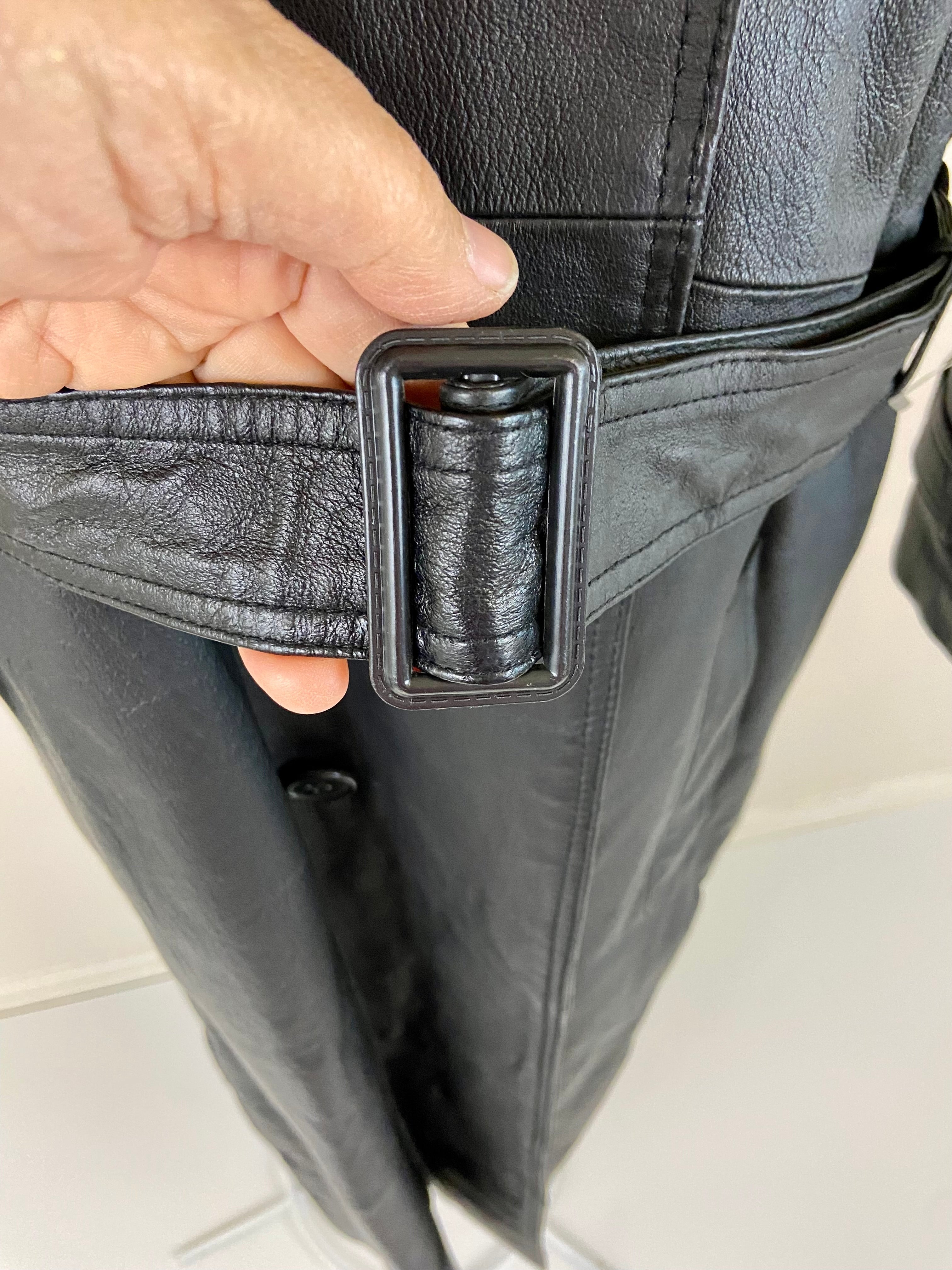 NEW PHASE 2 Long Leather Trench Coat