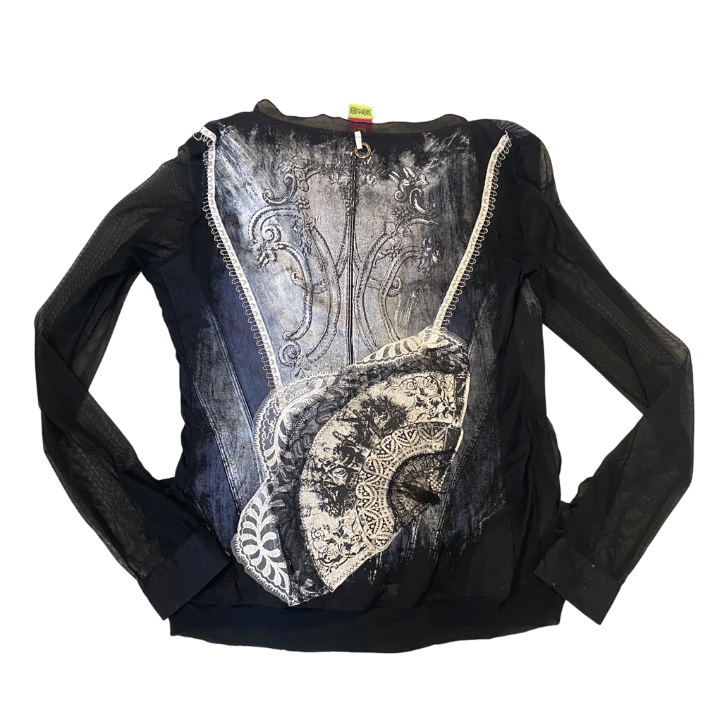 Vintage Save the Queen Gothic Mesh Top (L/XL)