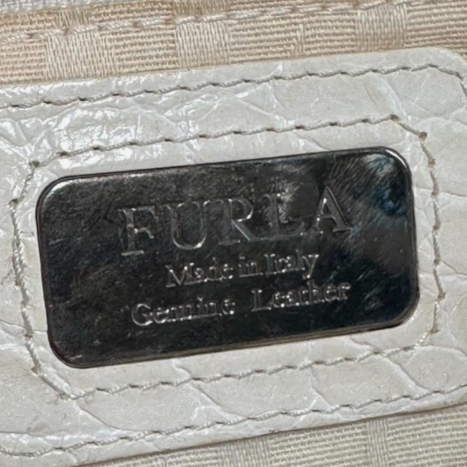 Vintage Italian Leather Furla Top Handle Bag