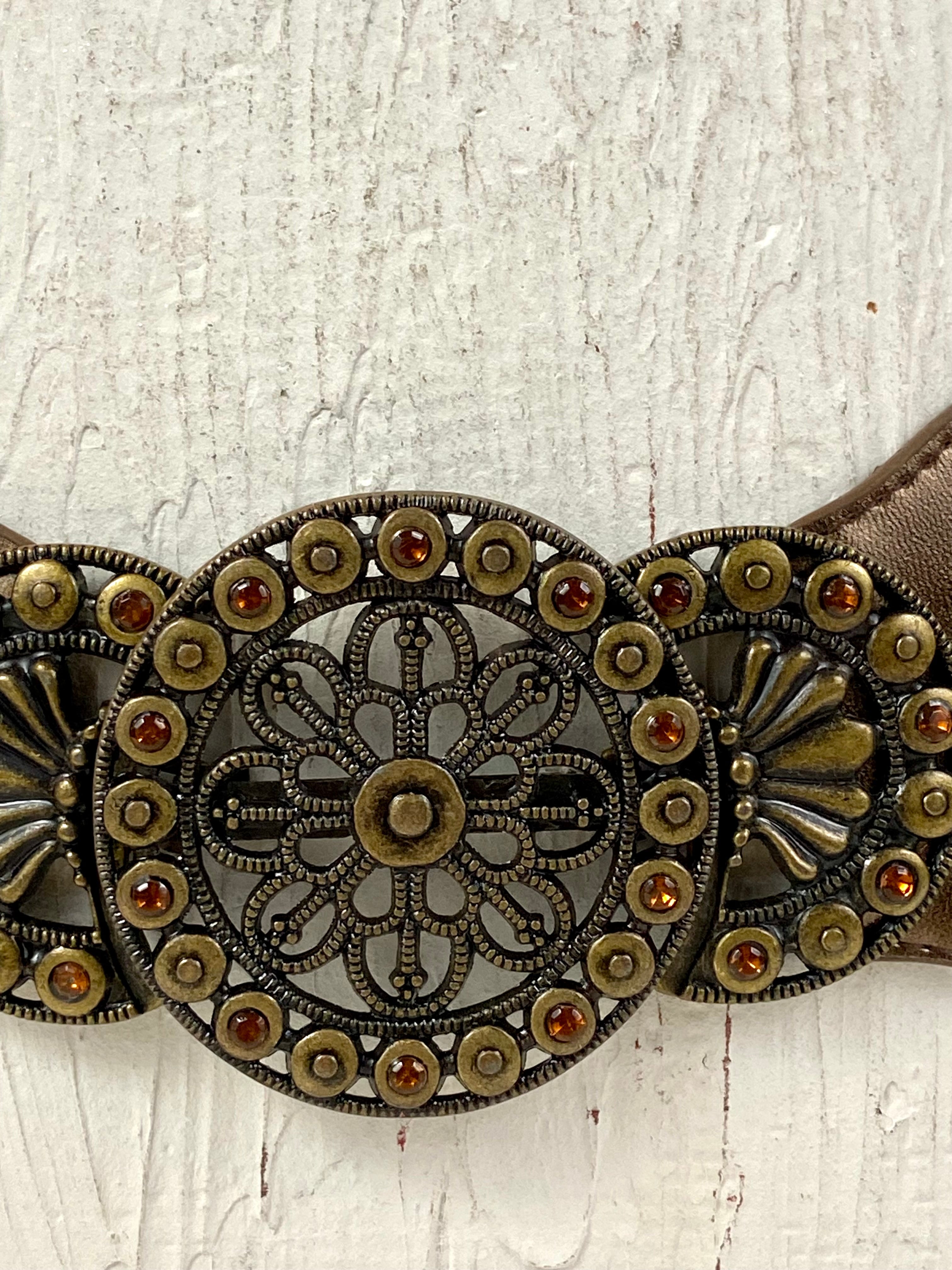 Bronzy stretchy sequins belt