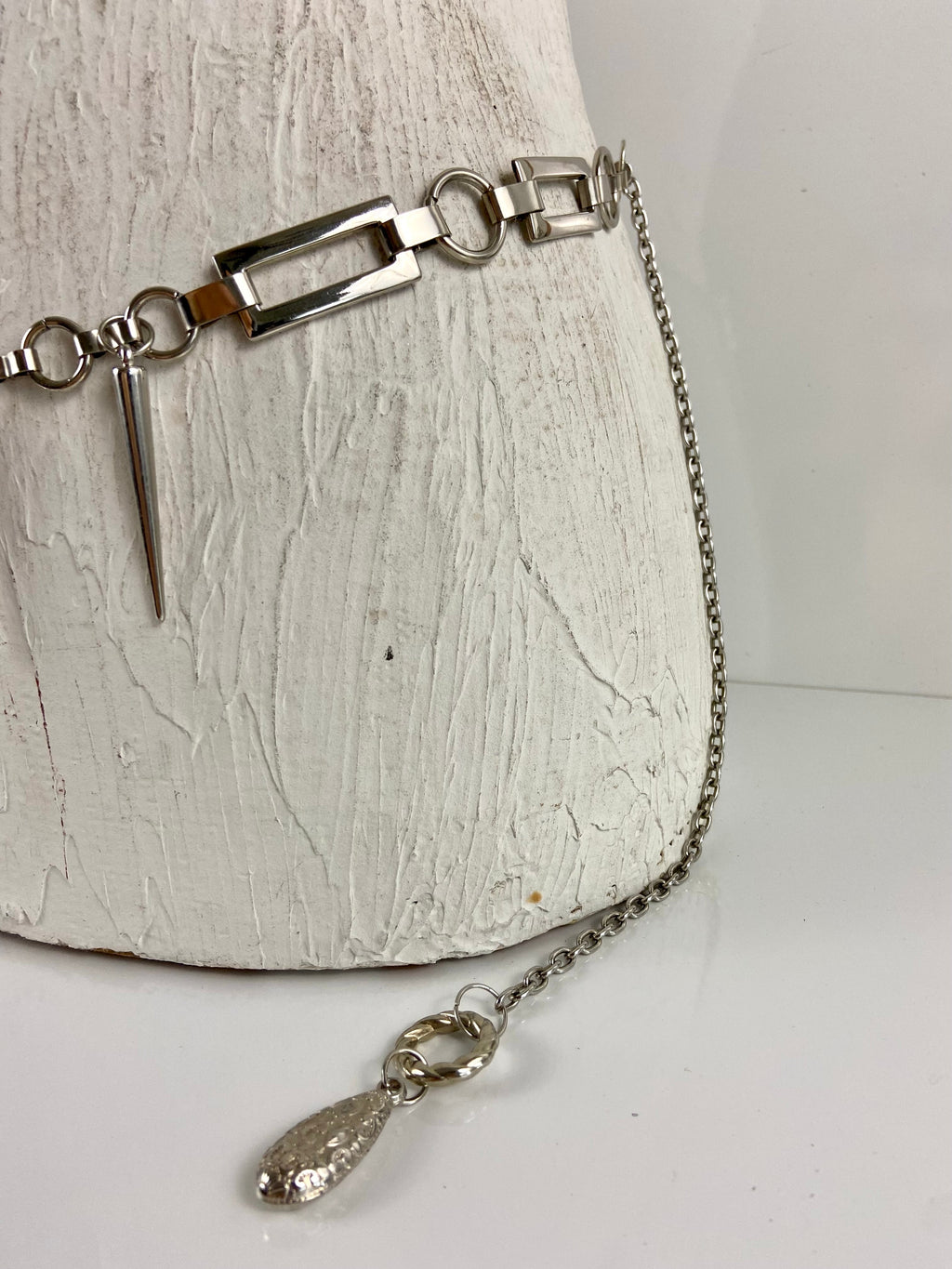 Silver chain belt