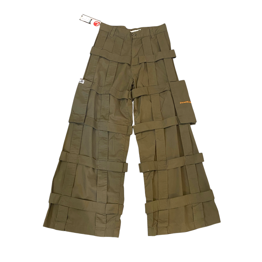 Vintage Khaki Lattice Criminal Damage Cargo Pants (XS)