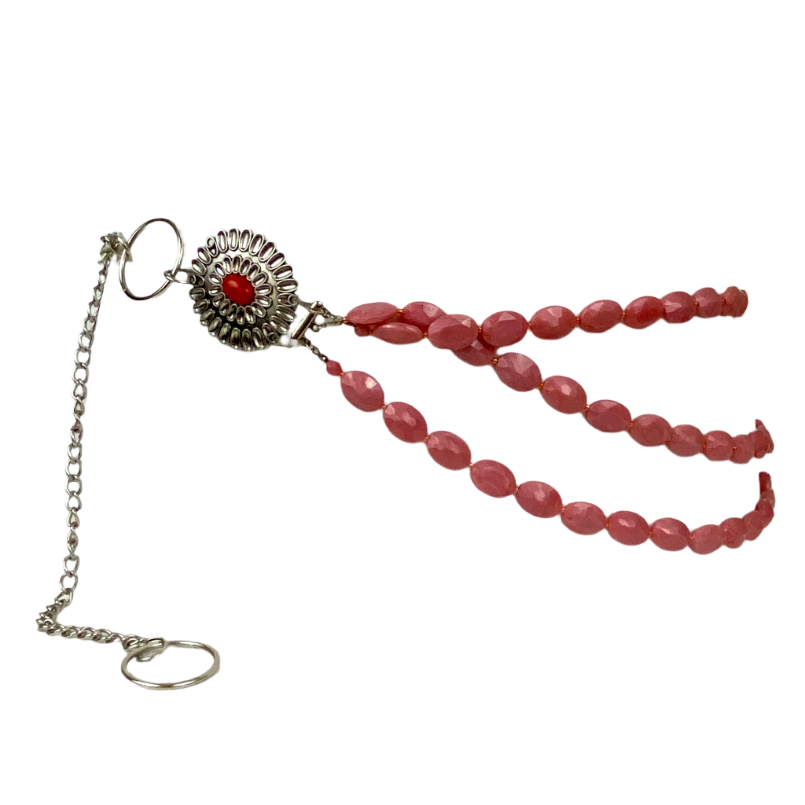 Pink& red silver belt