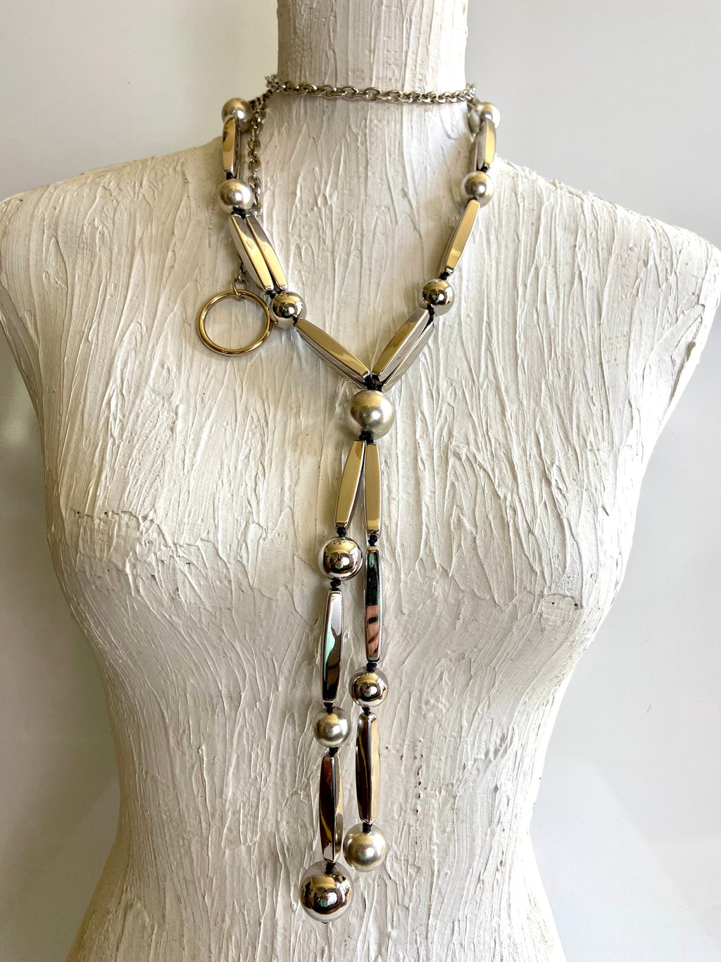 Silver tone waist belt