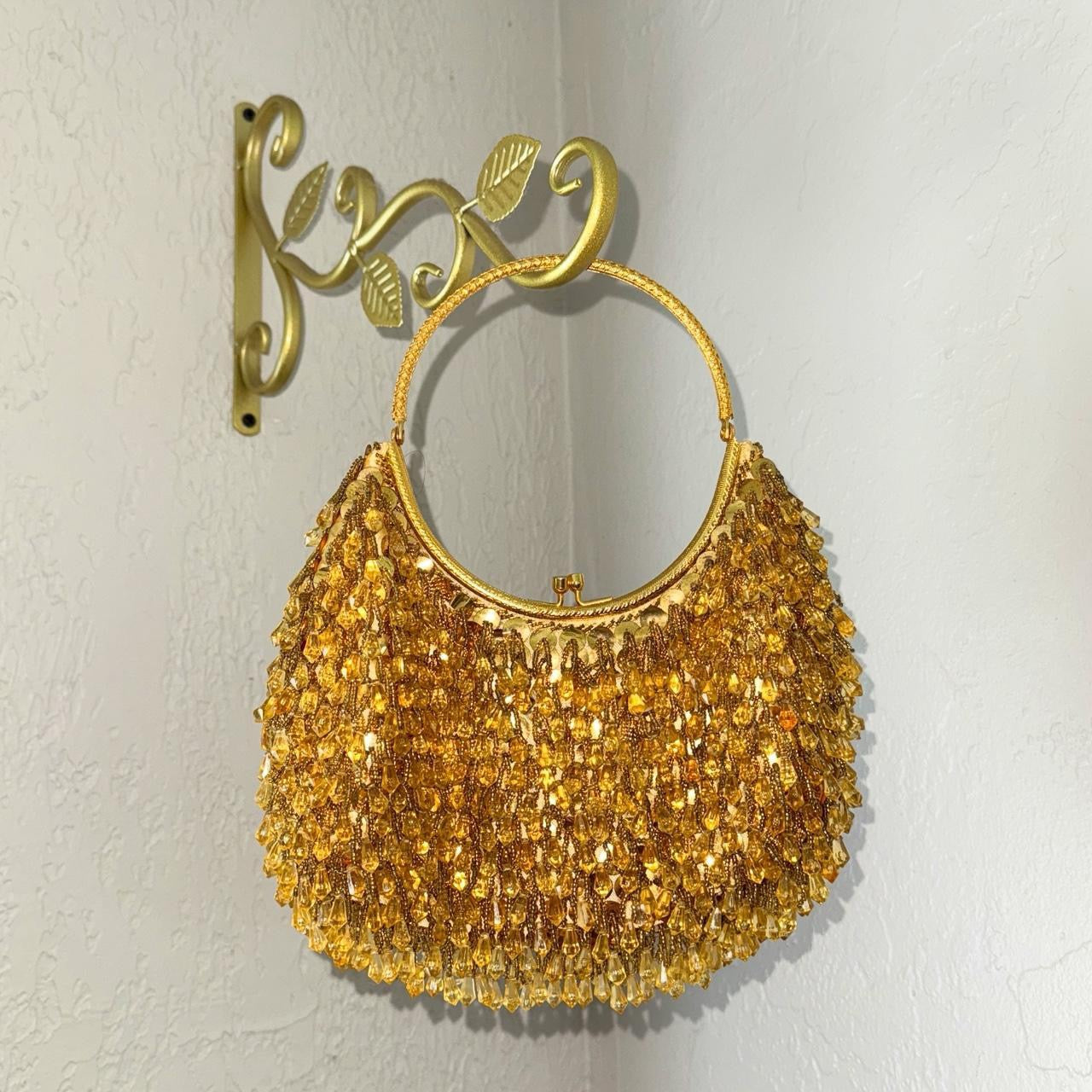 Vintage Gold Beaded Bag