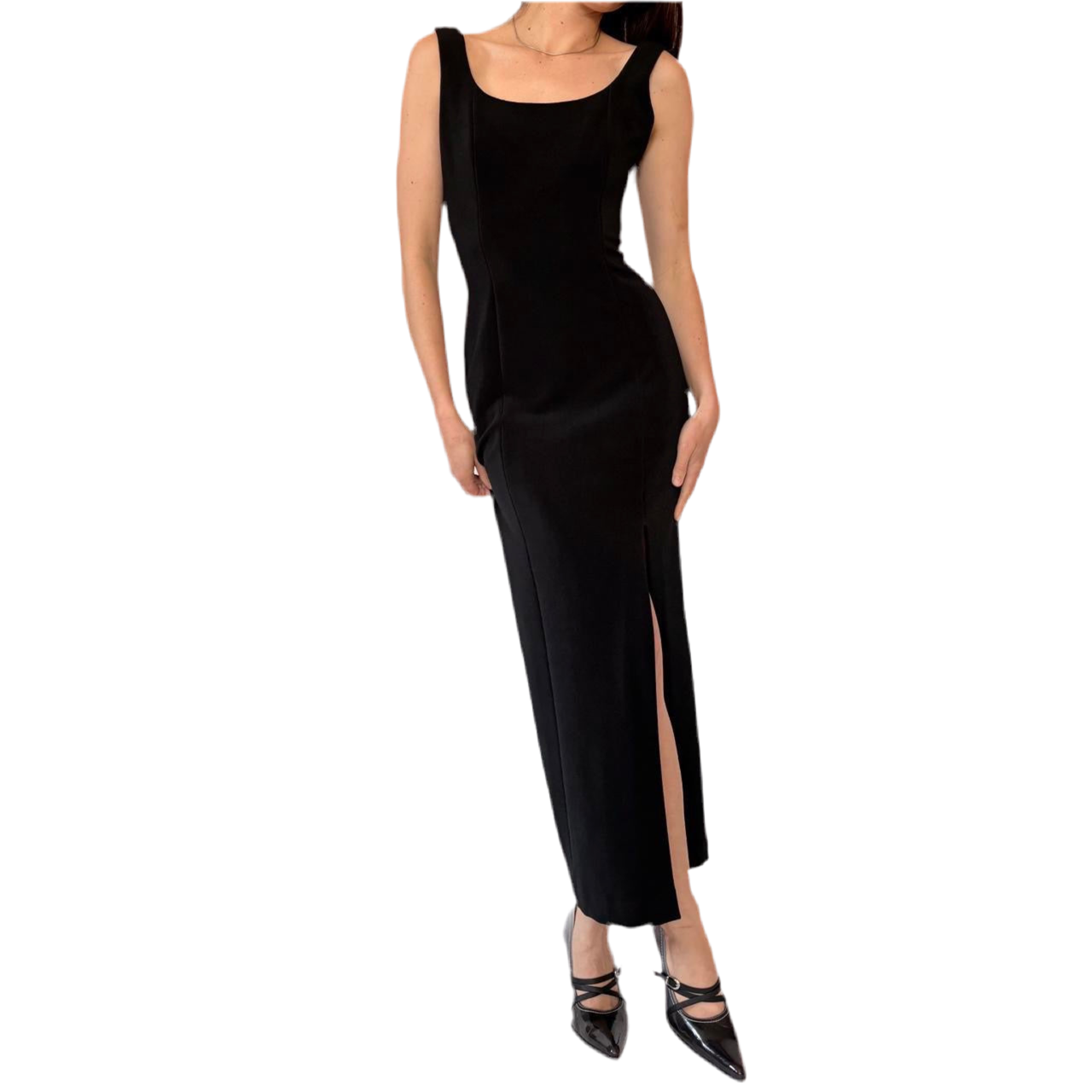 90s Noir Evening Gown (S)