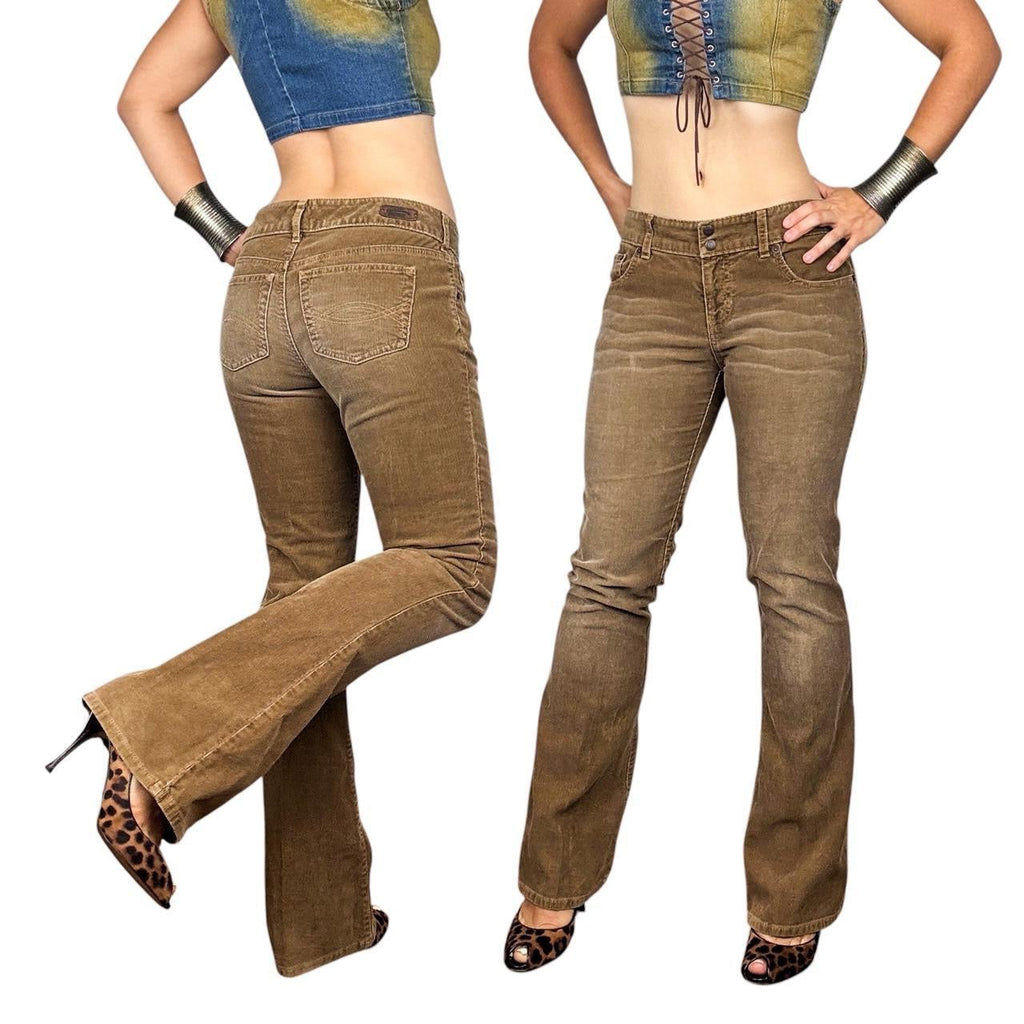 Y2K Brown Corduroy Flares (M)