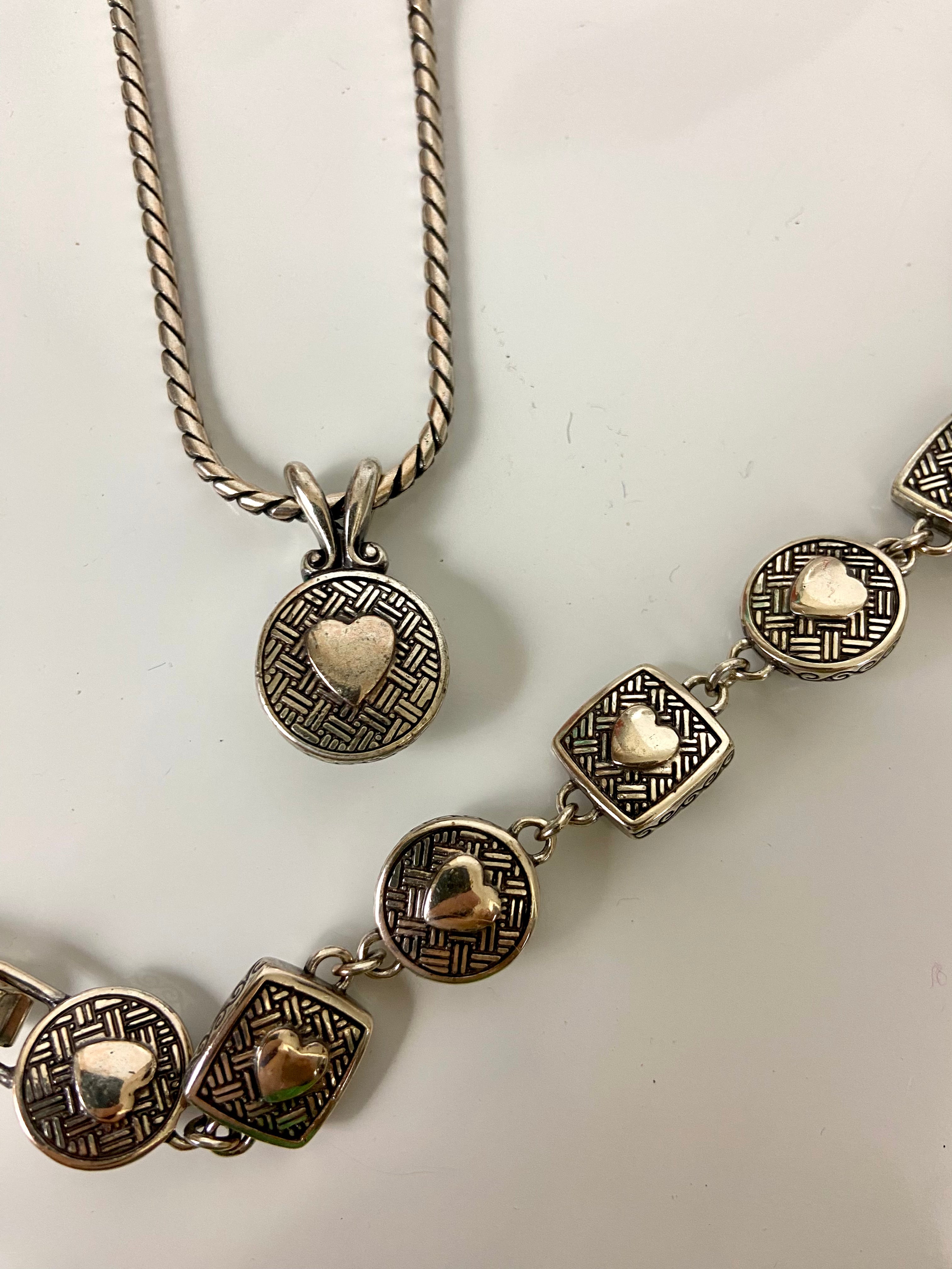 Brighton Silver Reversible Necklace & Bracelet Set