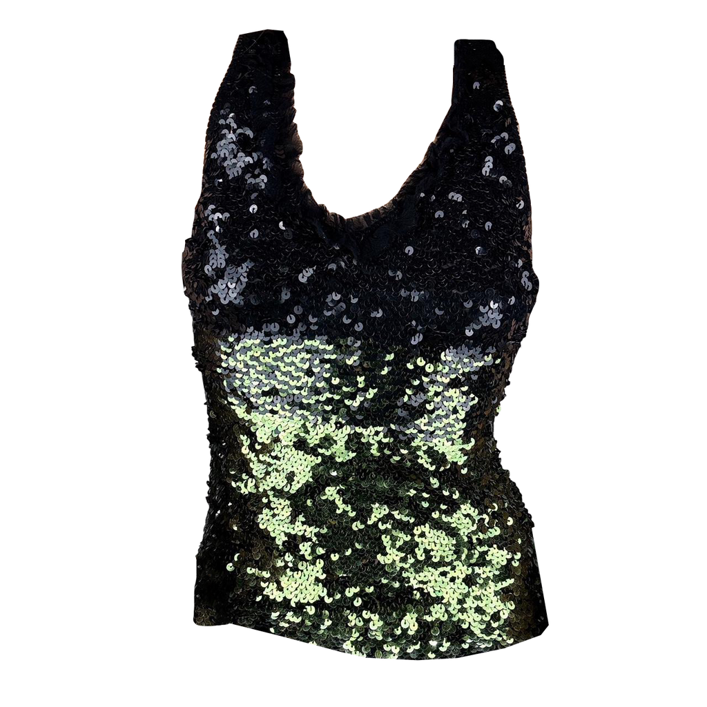 Y2K Silk Sequin Ombré Top (S)