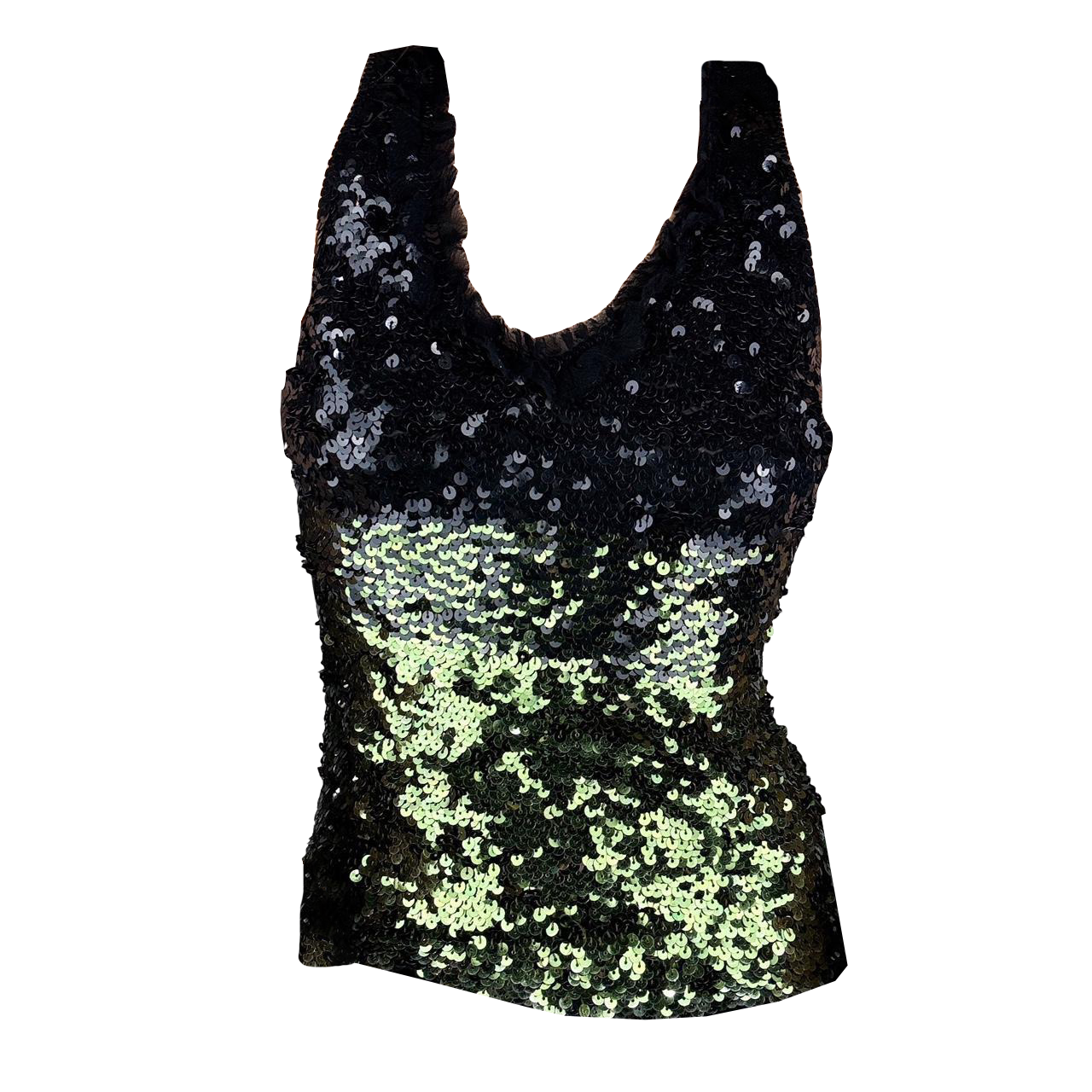 Y2K Silk Sequin Ombré Top (S)