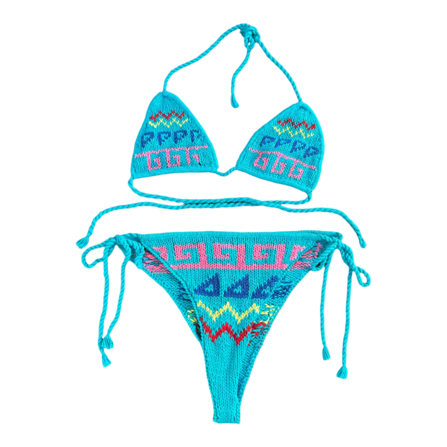 Turquoise Crochet Bikini (M)