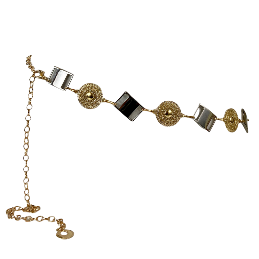 Silver gold tone belt