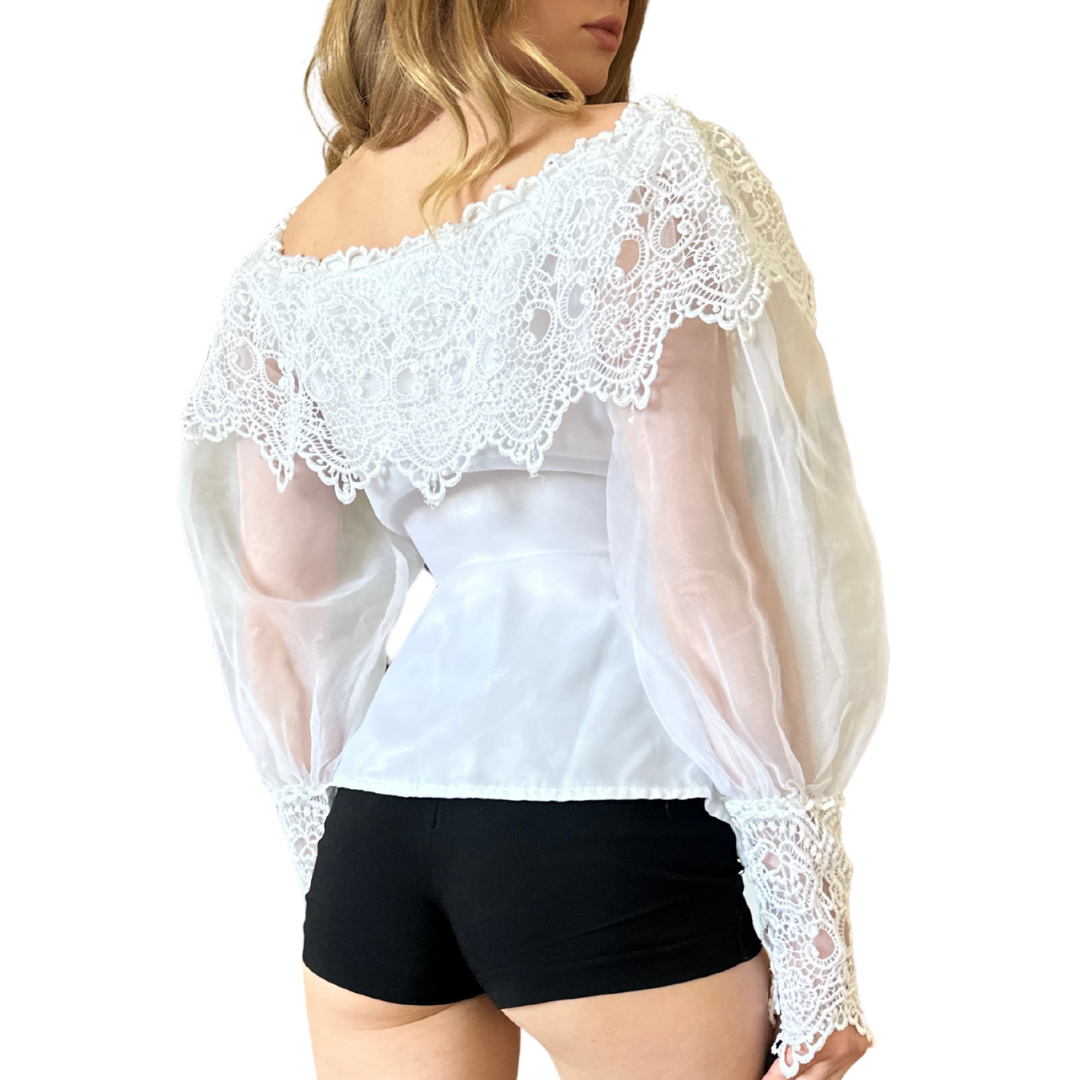 Reworked Vintage Fitted Blouse (XXS)