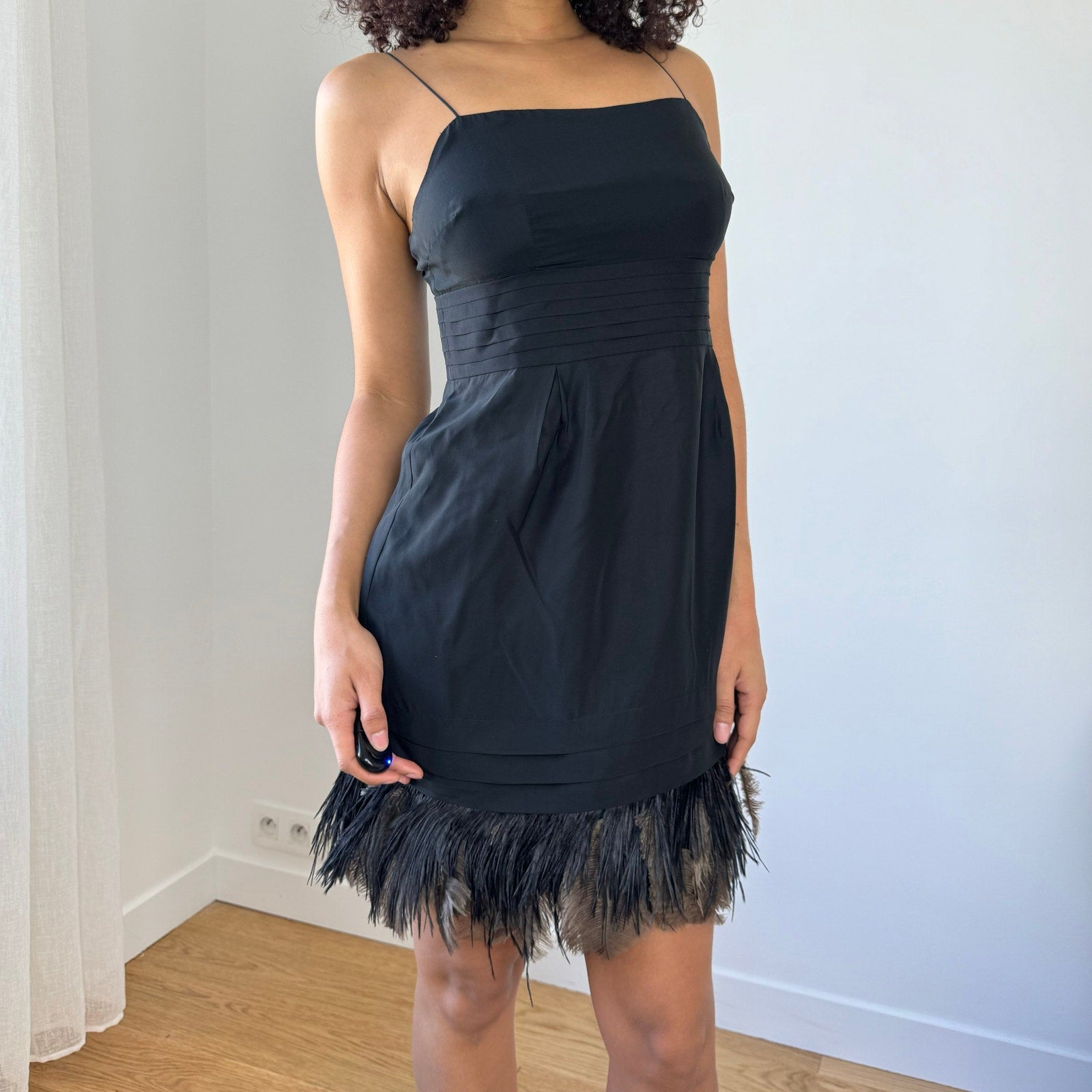 Juicy Couture Silk Feather Trim Dress (XS/S)