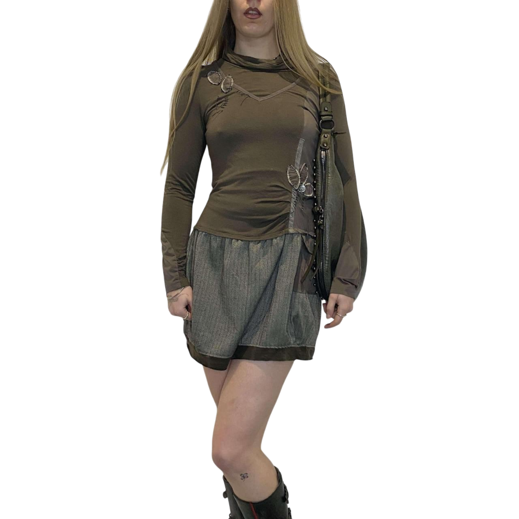 Vintage Parisian Bubble Hem Dress (S)